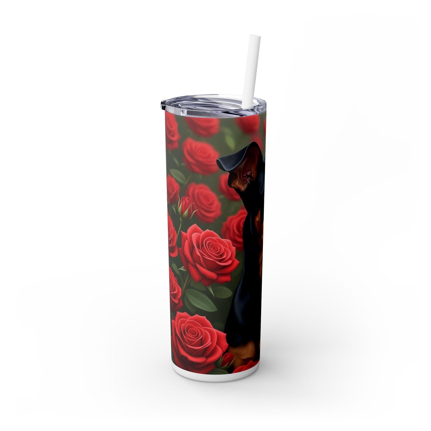 Manchester Terrier Skinny Tumbler with Straw, 20oz