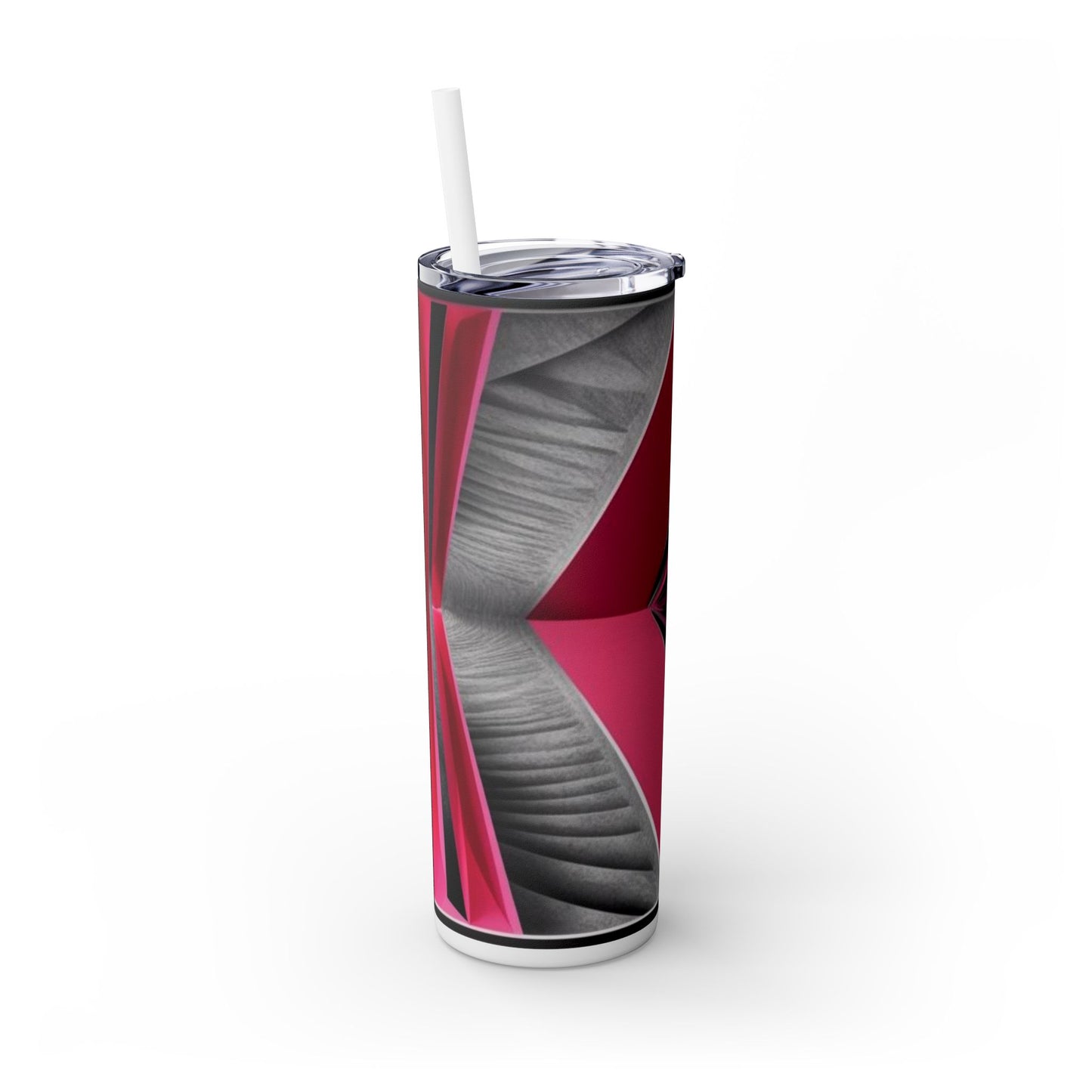 Optical Illusion Skinny Tumbler with Straw, 20oz