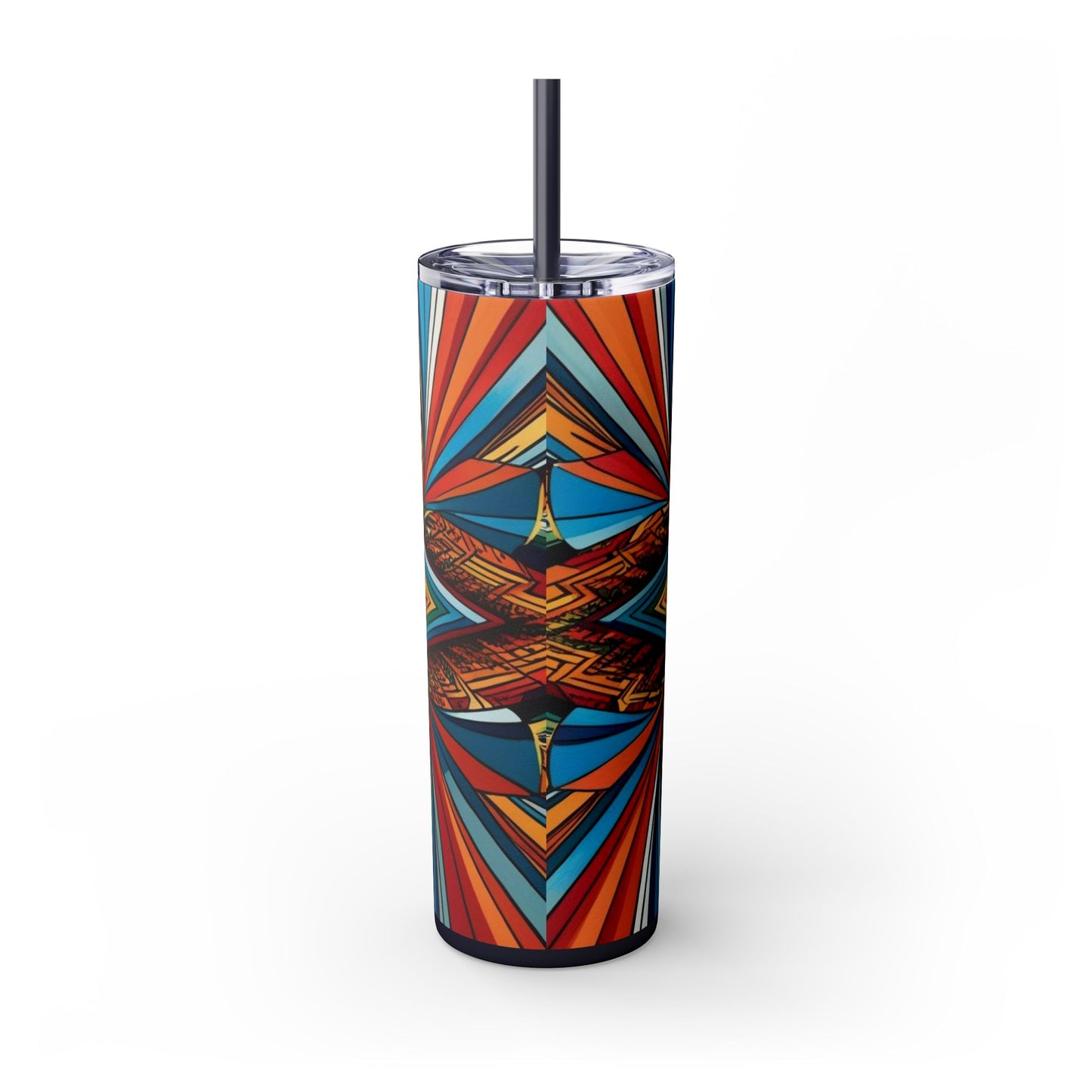 Optical Illusion Skinny Tumbler with Straw, 20oz
