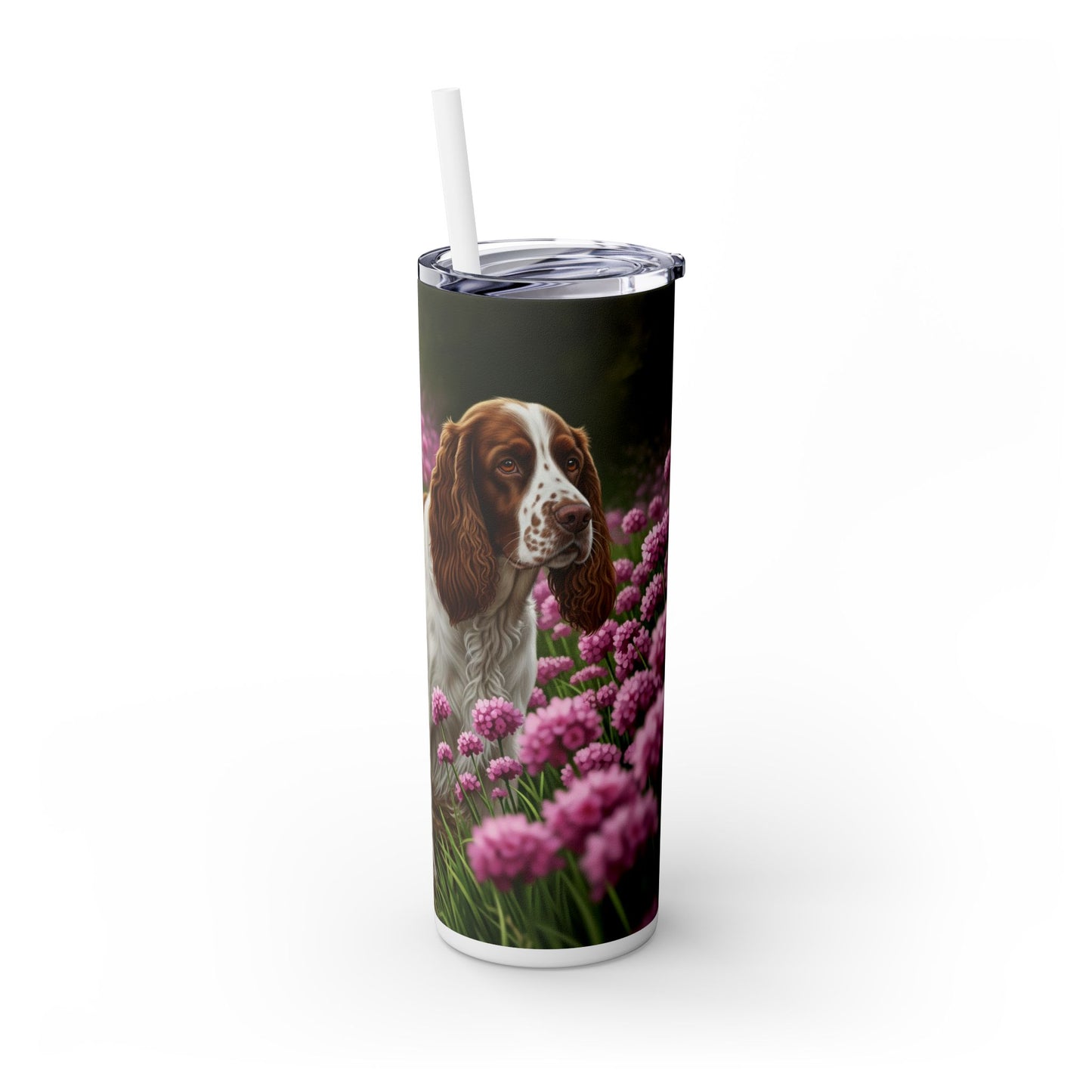 English Springer Spaniel Skinny Tumbler with Straw, 20oz