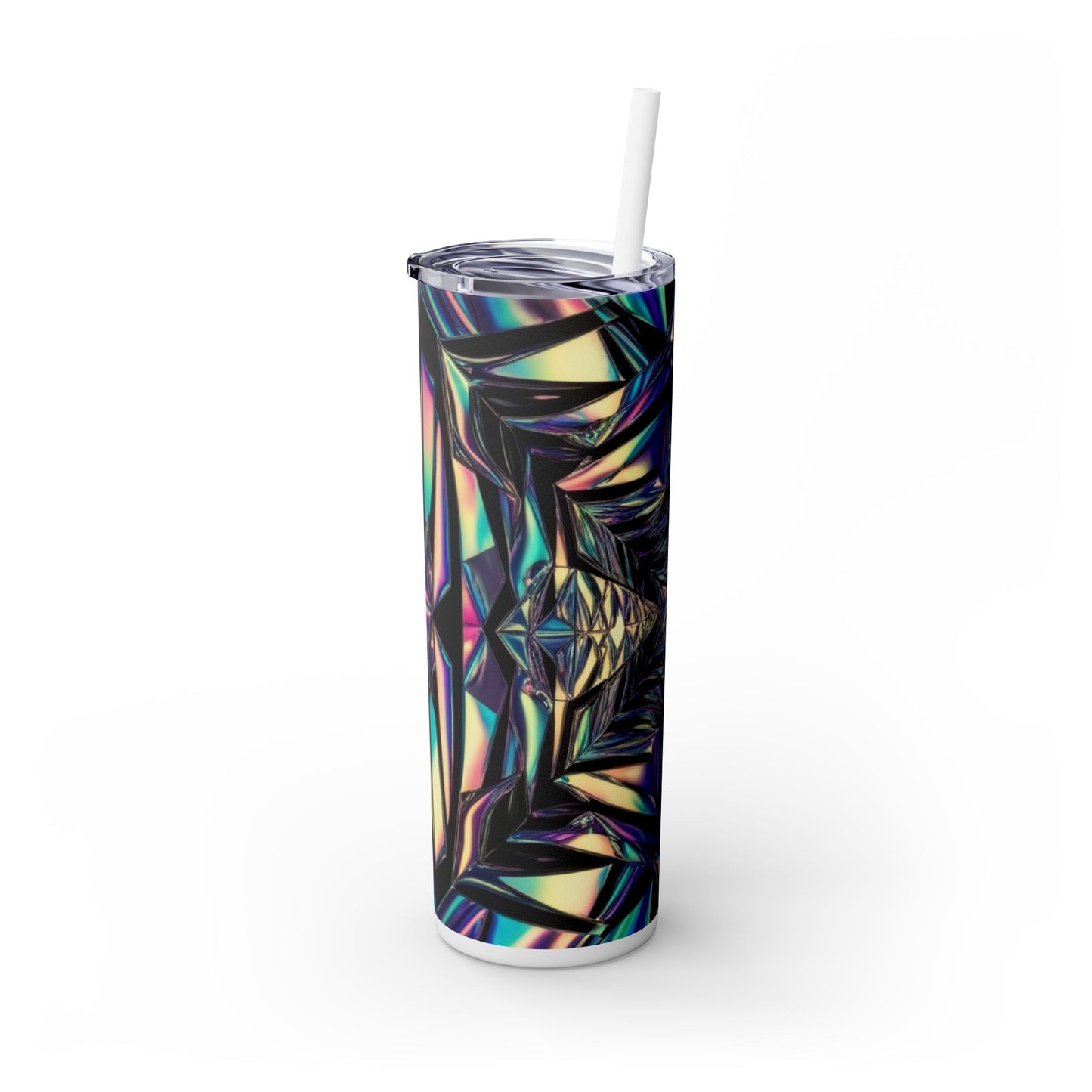 Optical Illusion Skinny Tumbler with Straw, 20oz