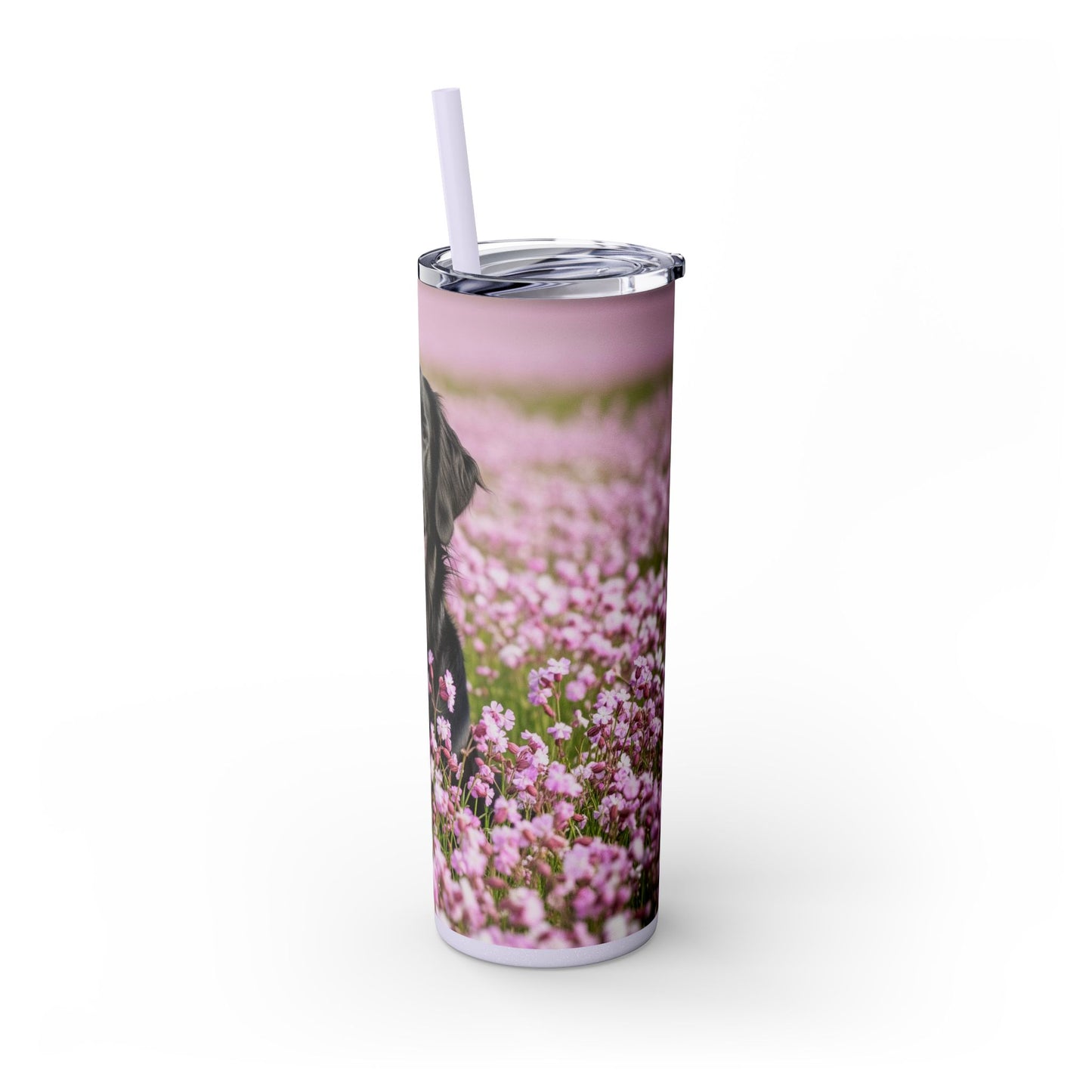 Flat Coated Retriever Skinny Tumbler with Straw, 20oz
