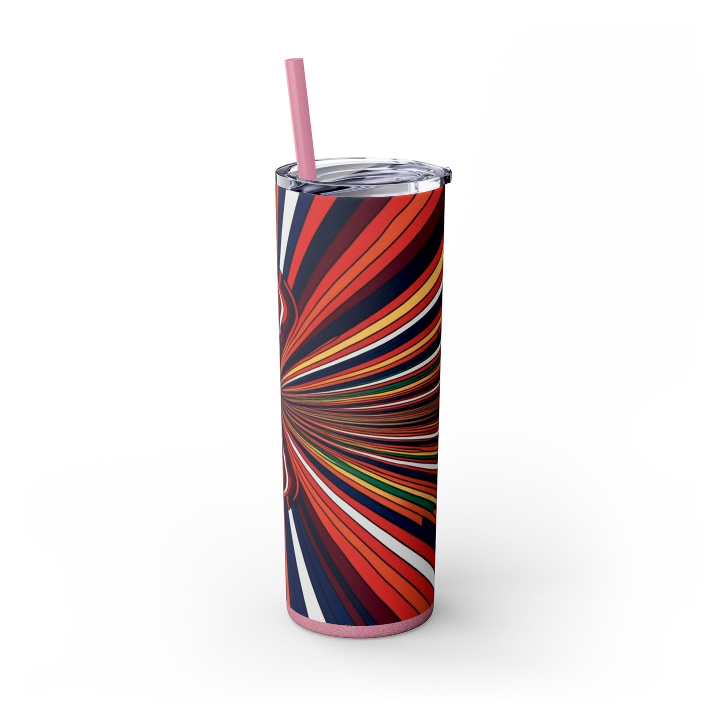 Optical Illusion Skinny Tumbler with Straw, 20oz