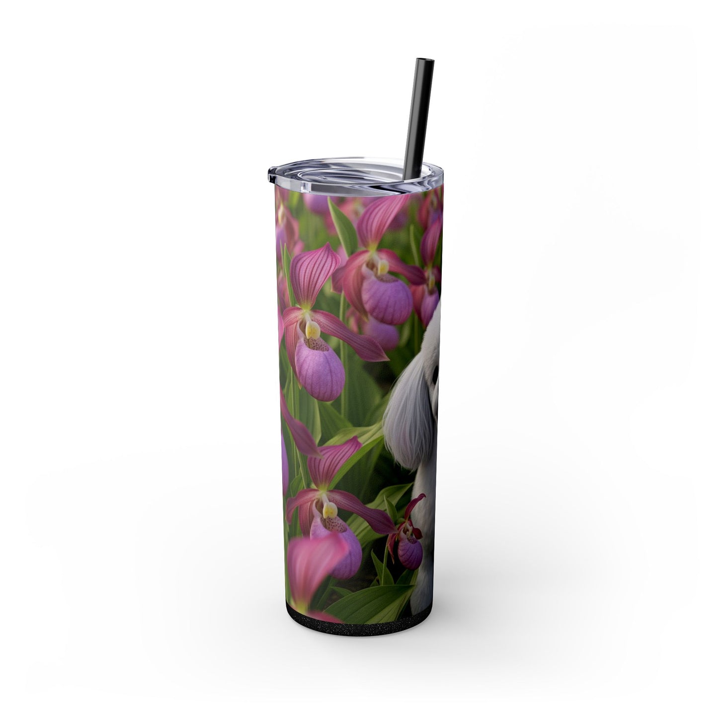 Toy Poodle Skinny Tumbler with Straw, 20oz