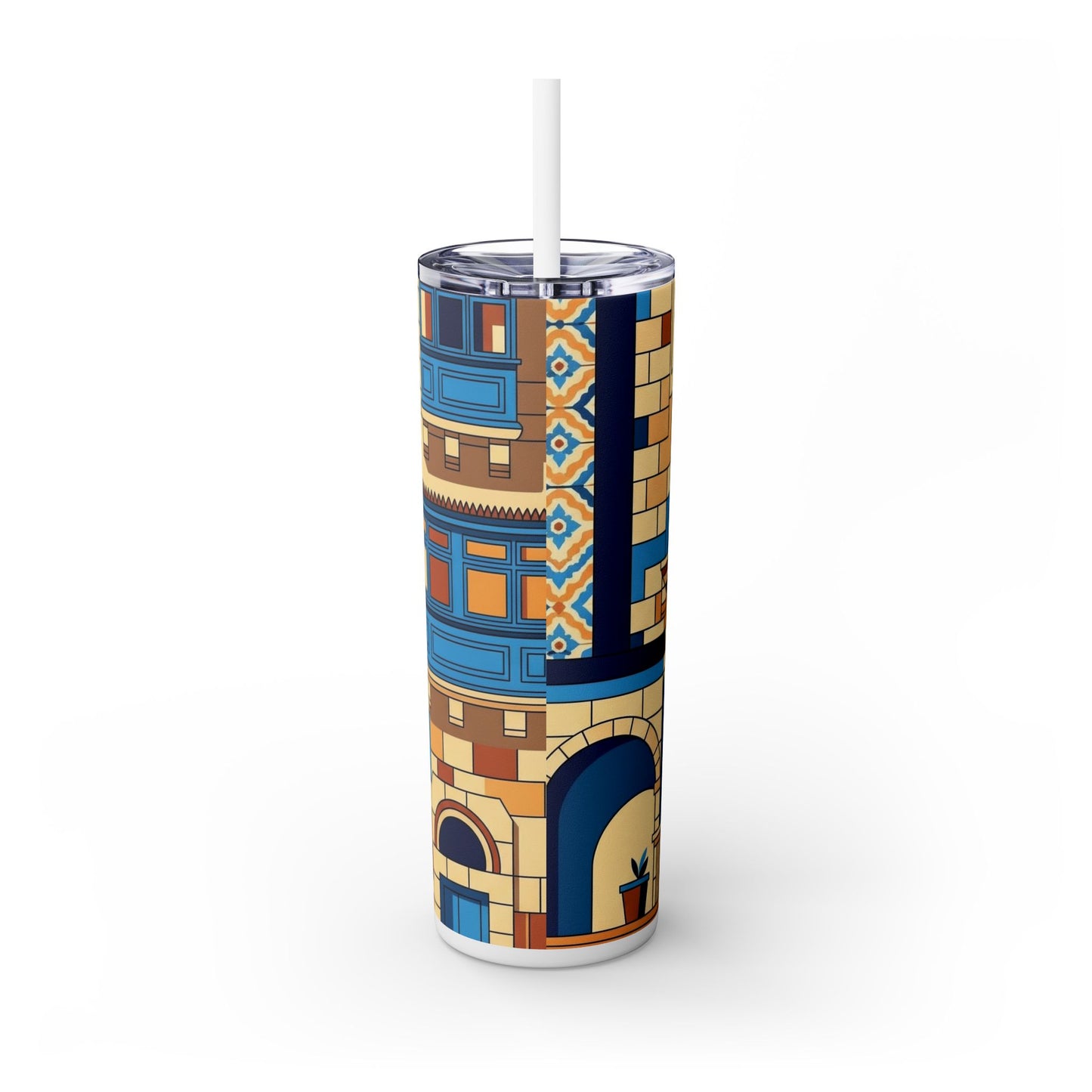 Pharaoh Hound Skinny Tumbler with Straw, 20oz