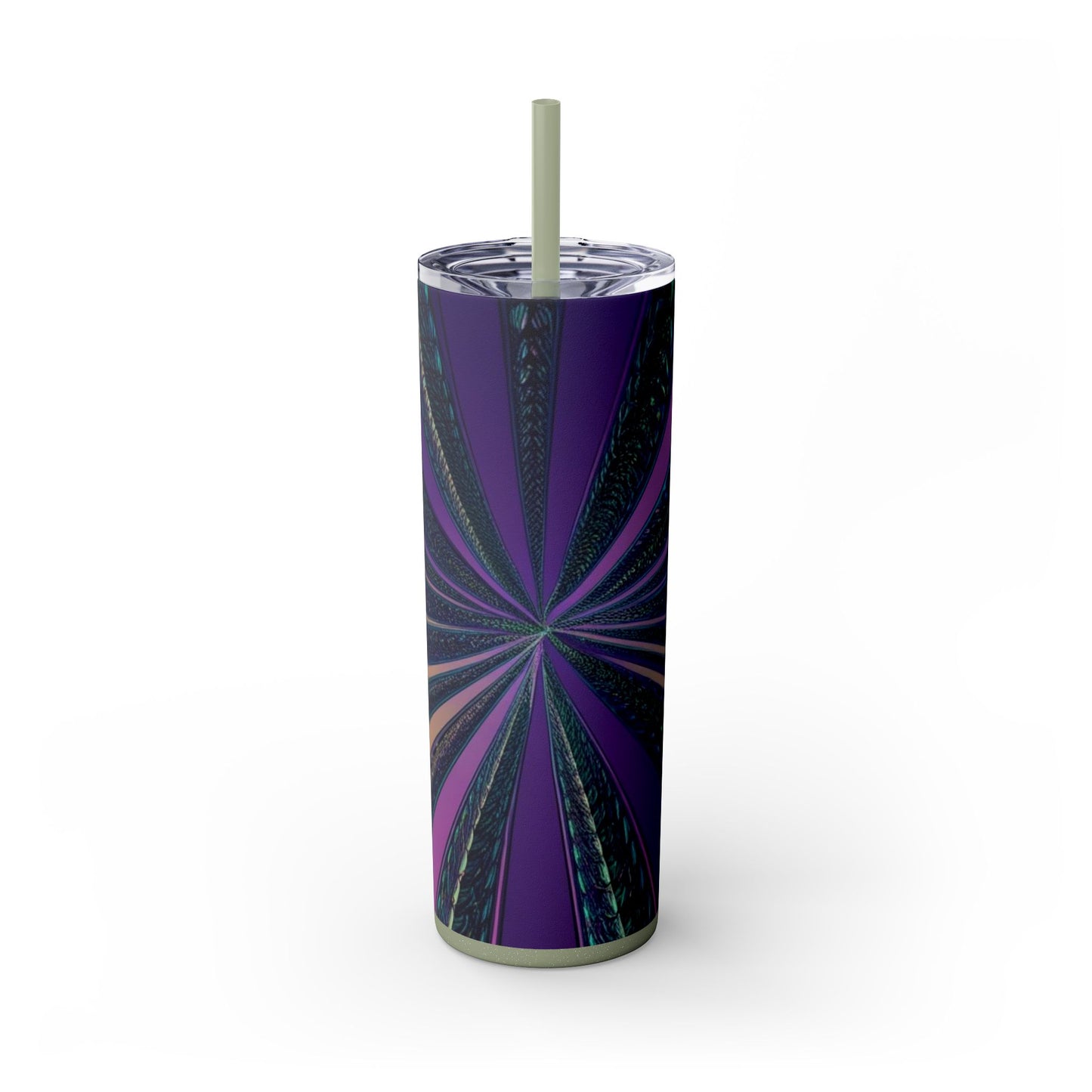 Optical Illusion Skinny Tumbler with Straw, 20oz