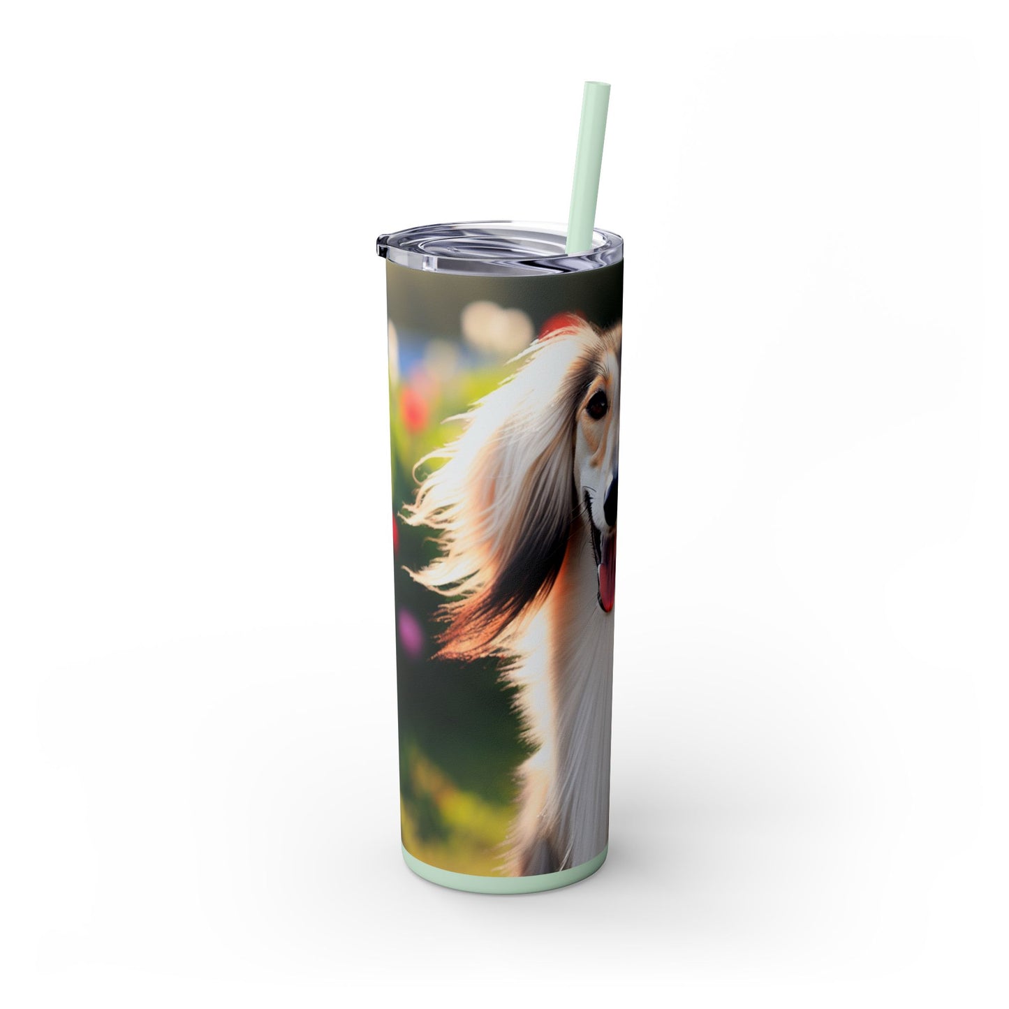 Saluki Skinny Tumbler with Straw, 20oz