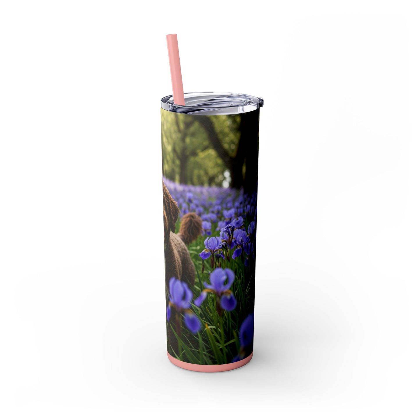 Portuguese Water Dog Skinny Tumbler with Straw, 20oz
