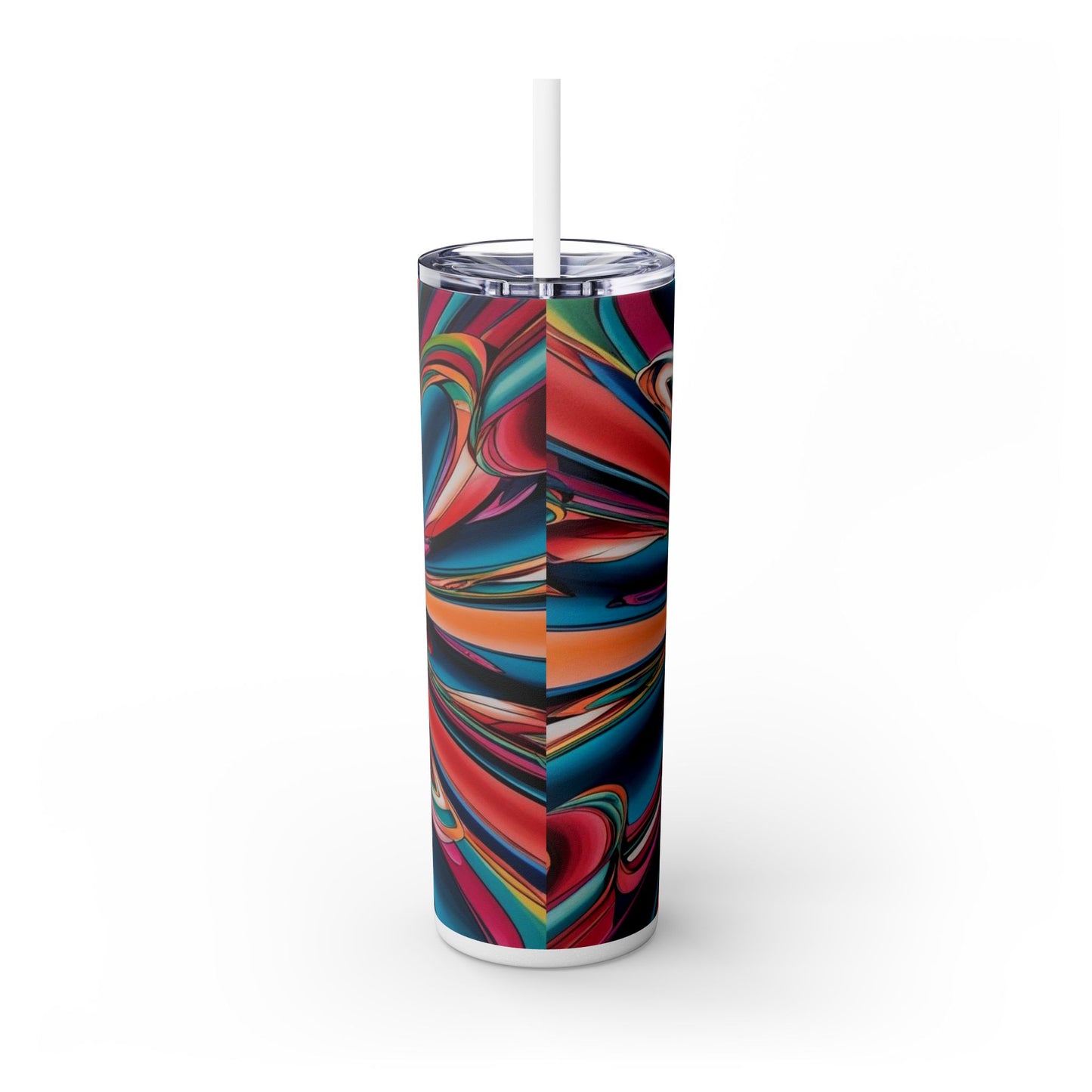 Optical Illusion Skinny Tumbler with Straw, 20oz