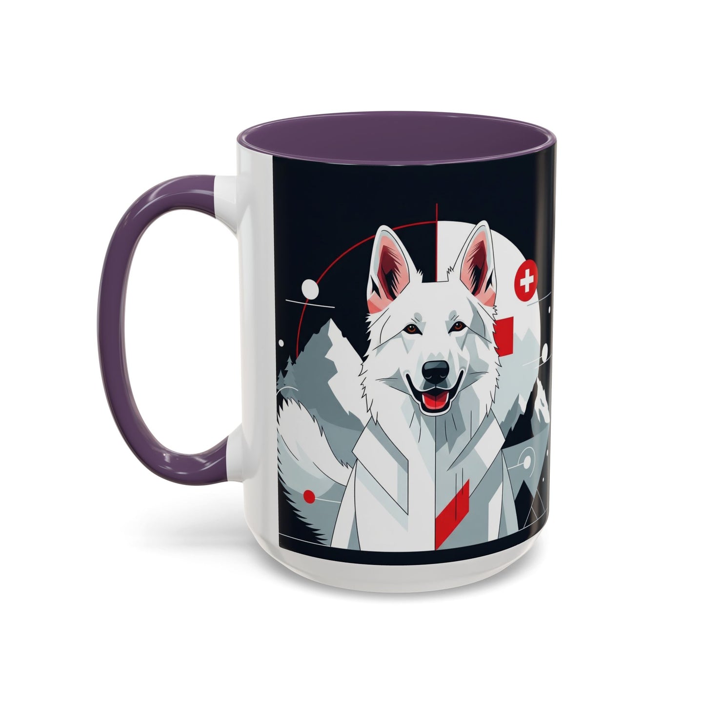 White Swiss Shepherd Dog Accent Coffee Mug - Perfect Gift for Dog Lovers