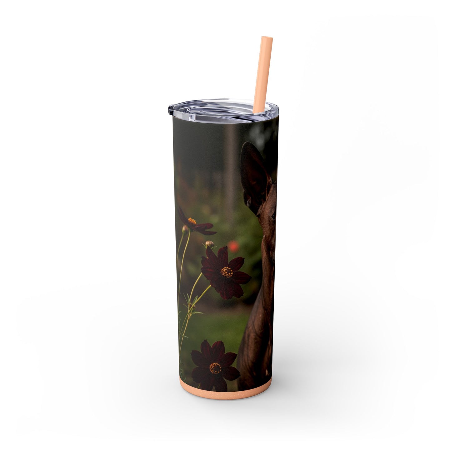 Xoloitzcuintli Skinny Tumbler with Straw, 20oz
