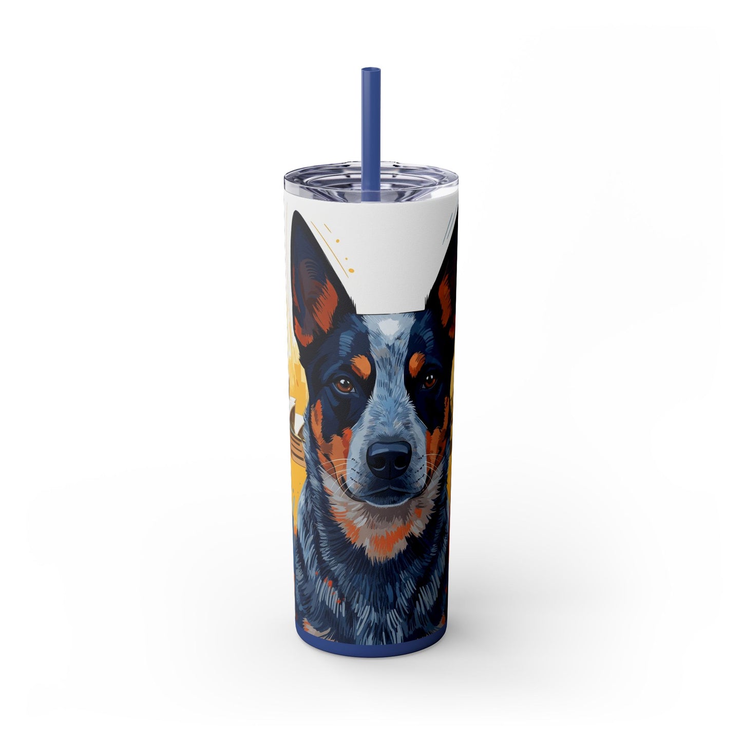 Australian Cattle Dog Skinny Tumbler with Straw, 20oz