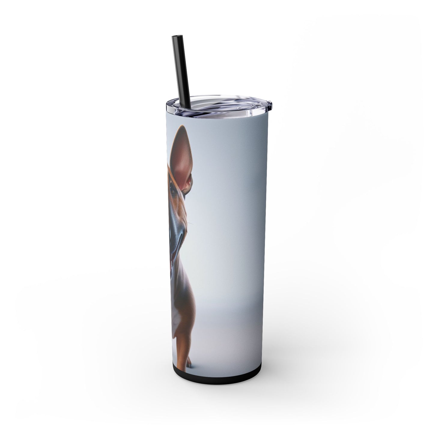 Miniature Bull Terrier Tumbler with Straw, 20oz