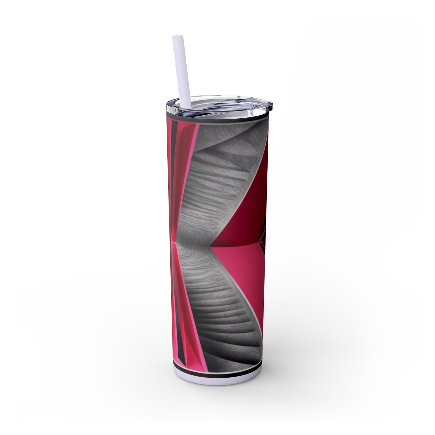 Optical Illusion Skinny Tumbler with Straw, 20oz