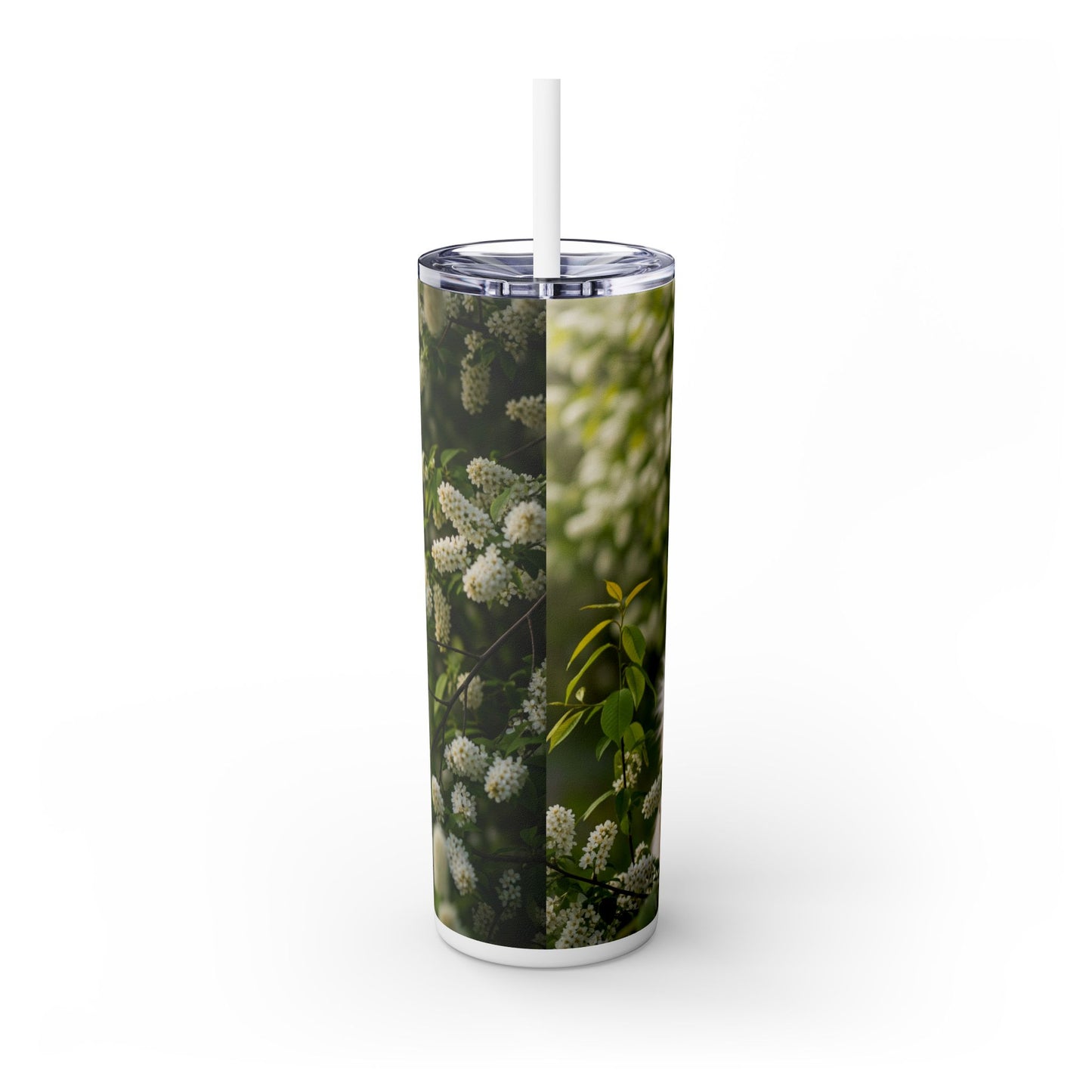 Finnish Spitz Skinny Tumbler with Straw, 20oz