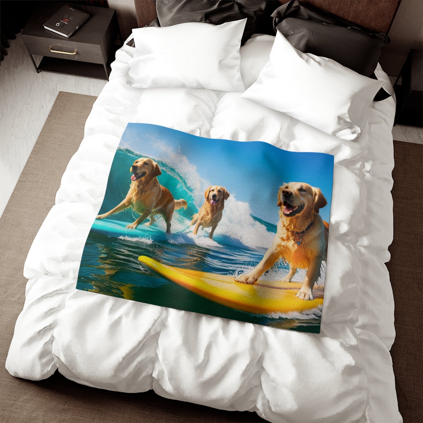 Surf Dogs Sweatshirt Blanket