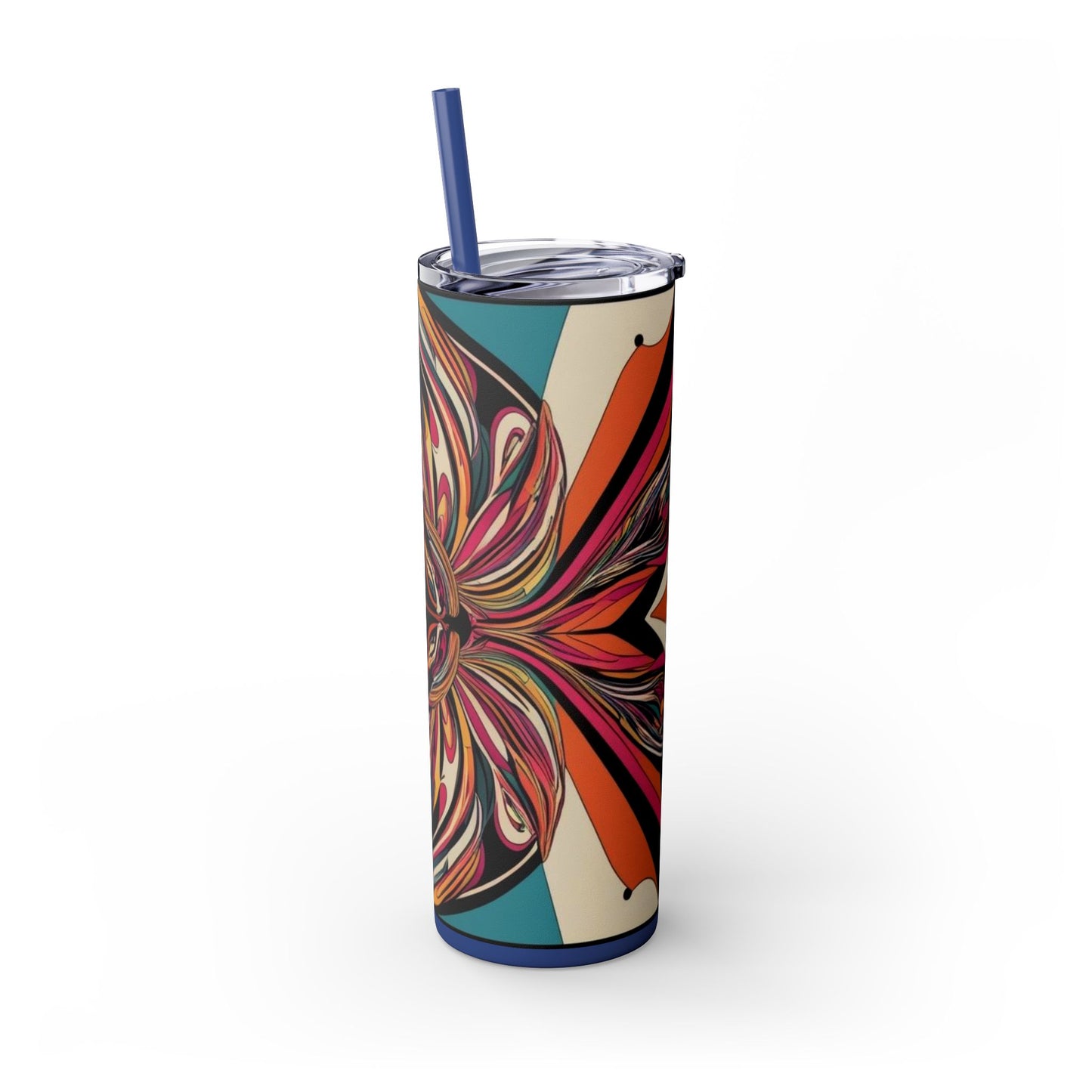 Optical Illusion Skinny Tumbler with Straw, 20oz