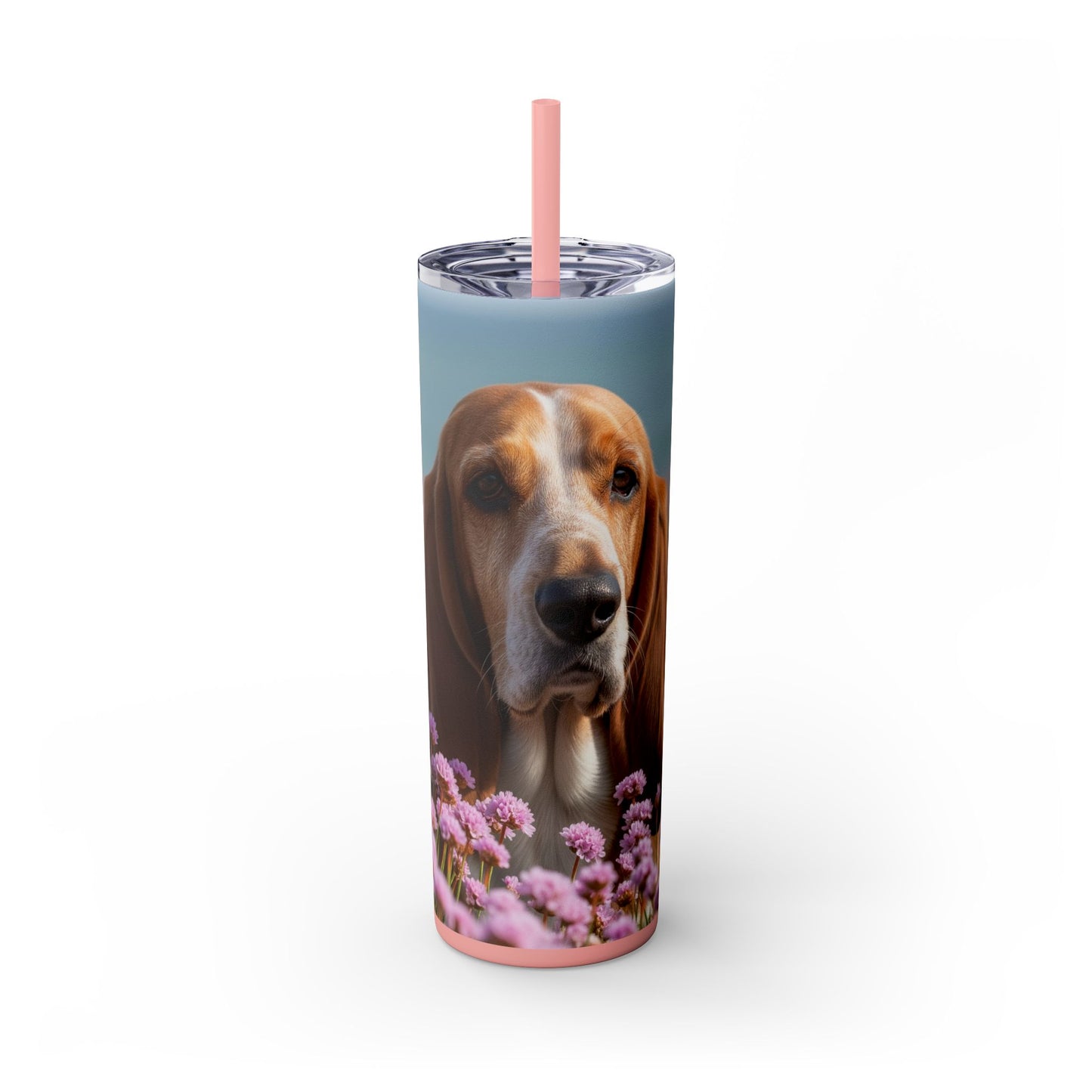 Basset Fauve de Bretagne Skinny Tumbler with Straw, 20oz