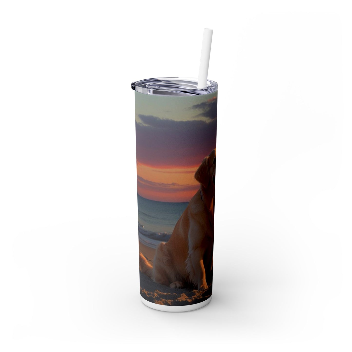Golden Retriever Love Skinny Tumbler with Straw, 20oz
