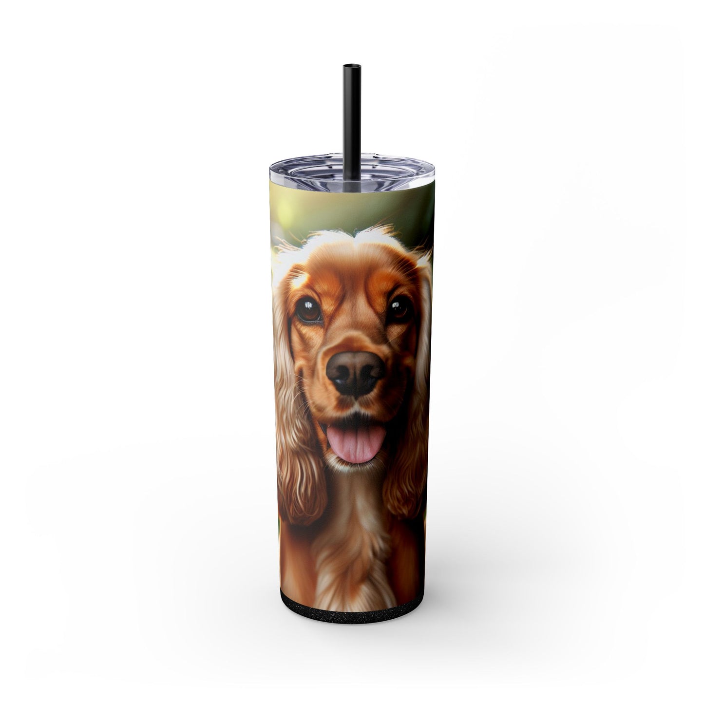 English Cocker Spaniel Skinny Tumbler with Straw, 20oz