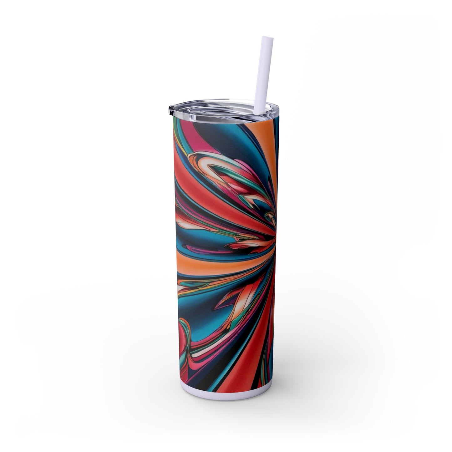 Optical Illusion Skinny Tumbler with Straw, 20oz