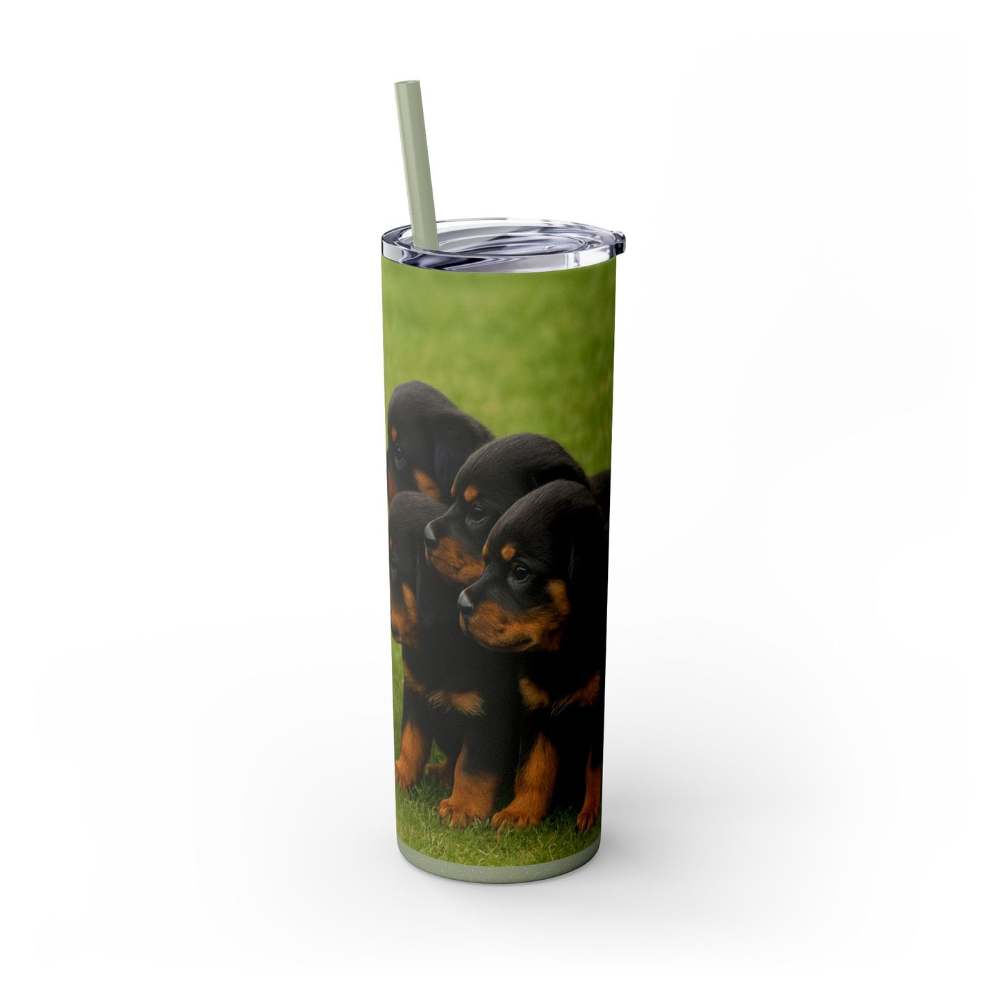 Rottweiler puppies Tumbler with Straw, 20oz