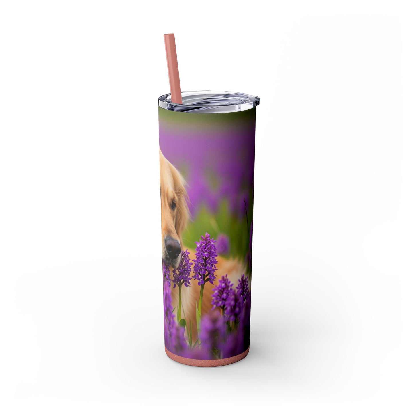 Golden Retriever Skinny Tumbler with Straw, 20oz