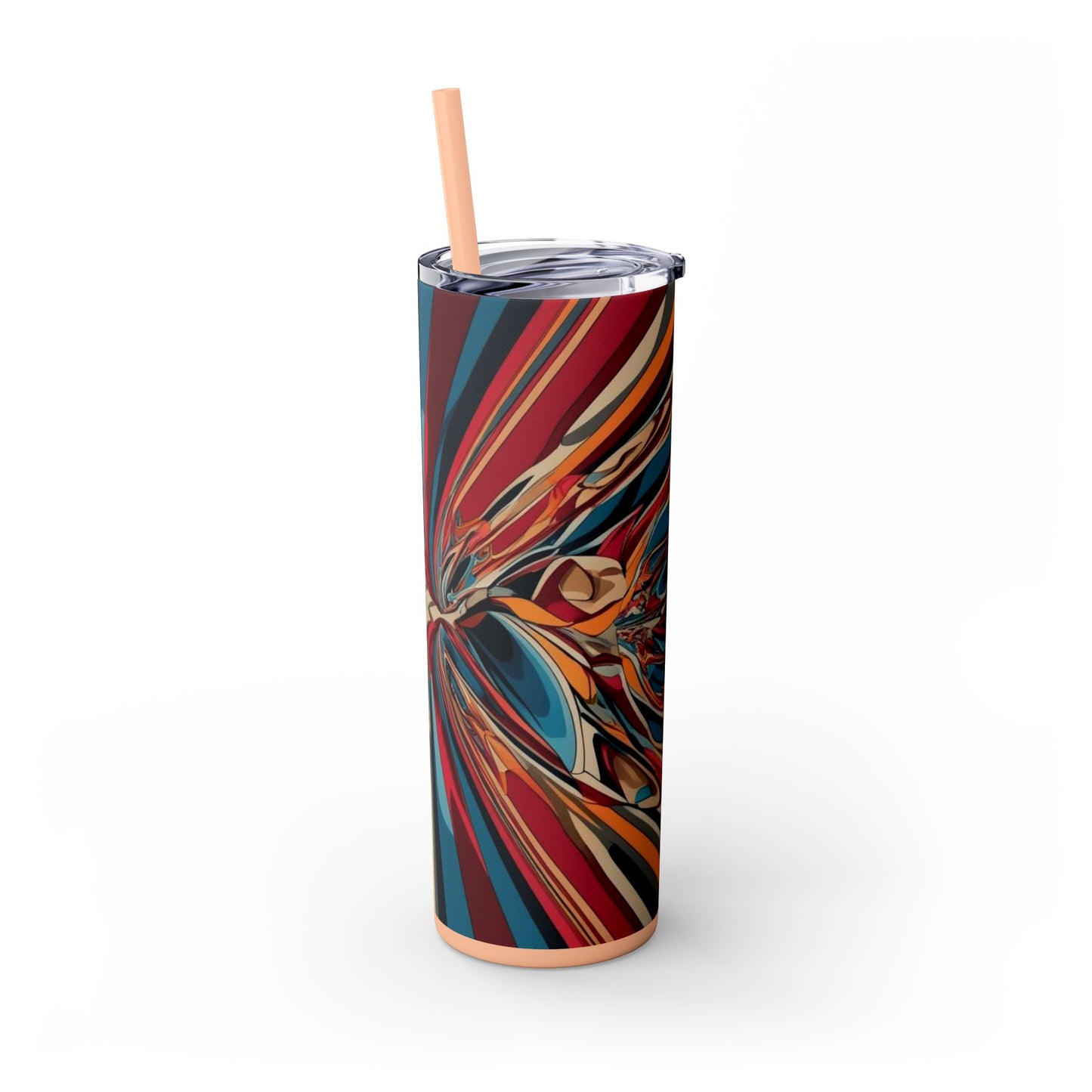 Optical Illusion Skinny Tumbler with Straw, 20oz