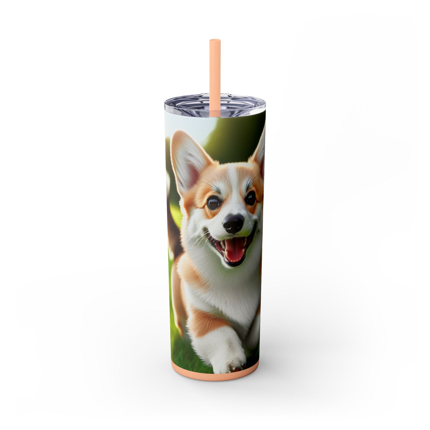 Welsh Corgi Pembroke Skinny Tumbler with Straw, 20oz