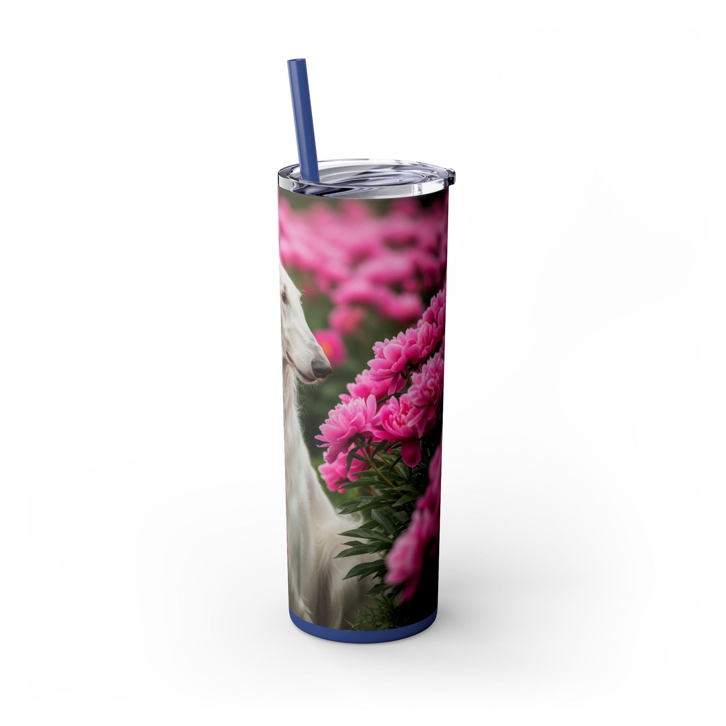 Borzoi Skinny Tumbler with Straw, 20oz