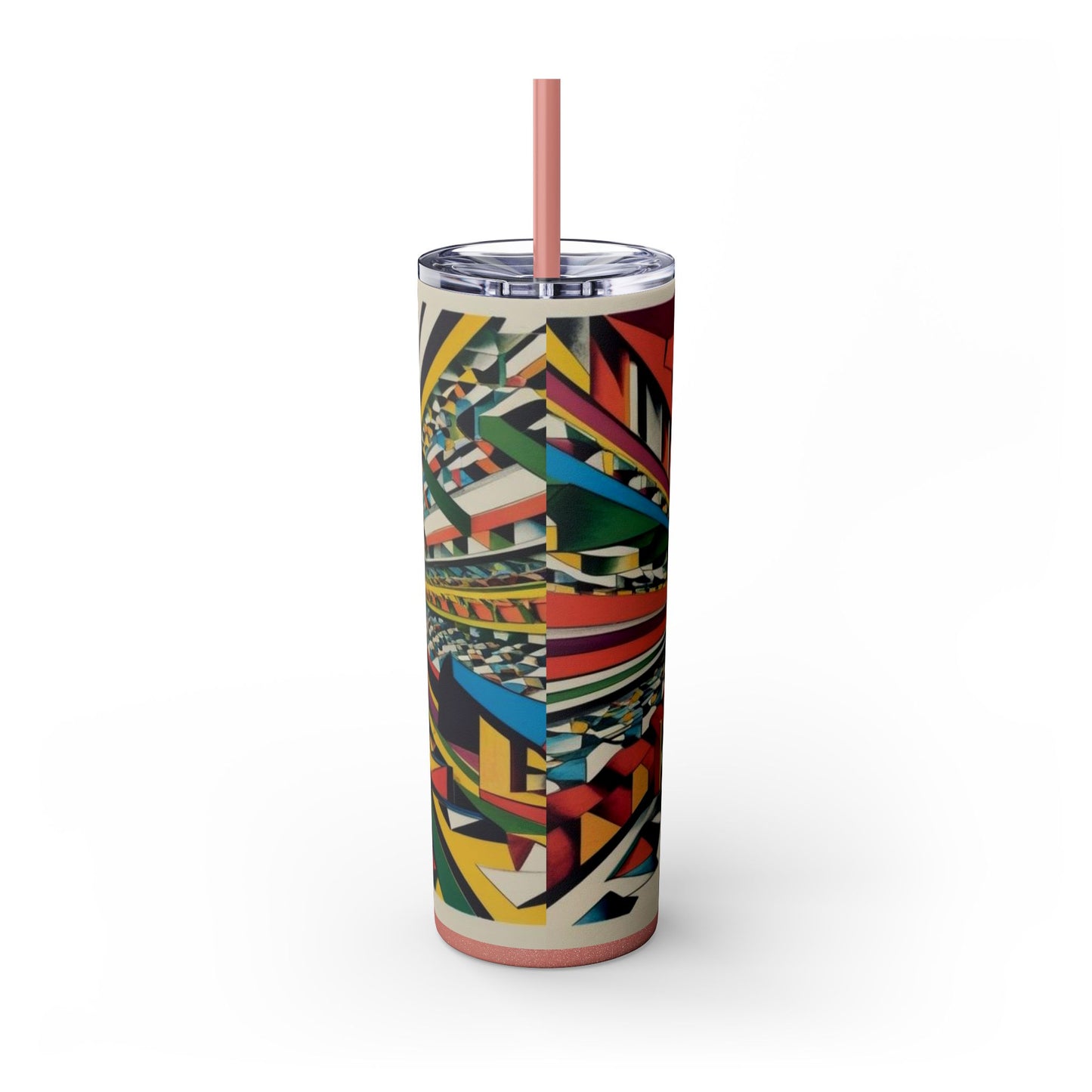 Optical Illusion Skinny Tumbler with Straw, 20oz