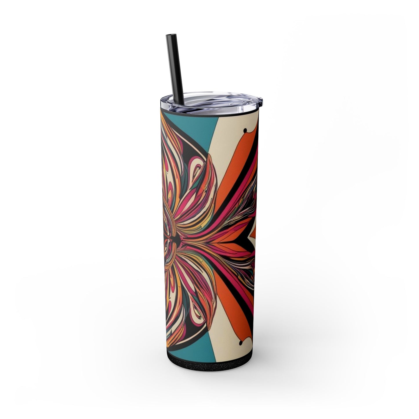 Optical Illusion Skinny Tumbler with Straw, 20oz
