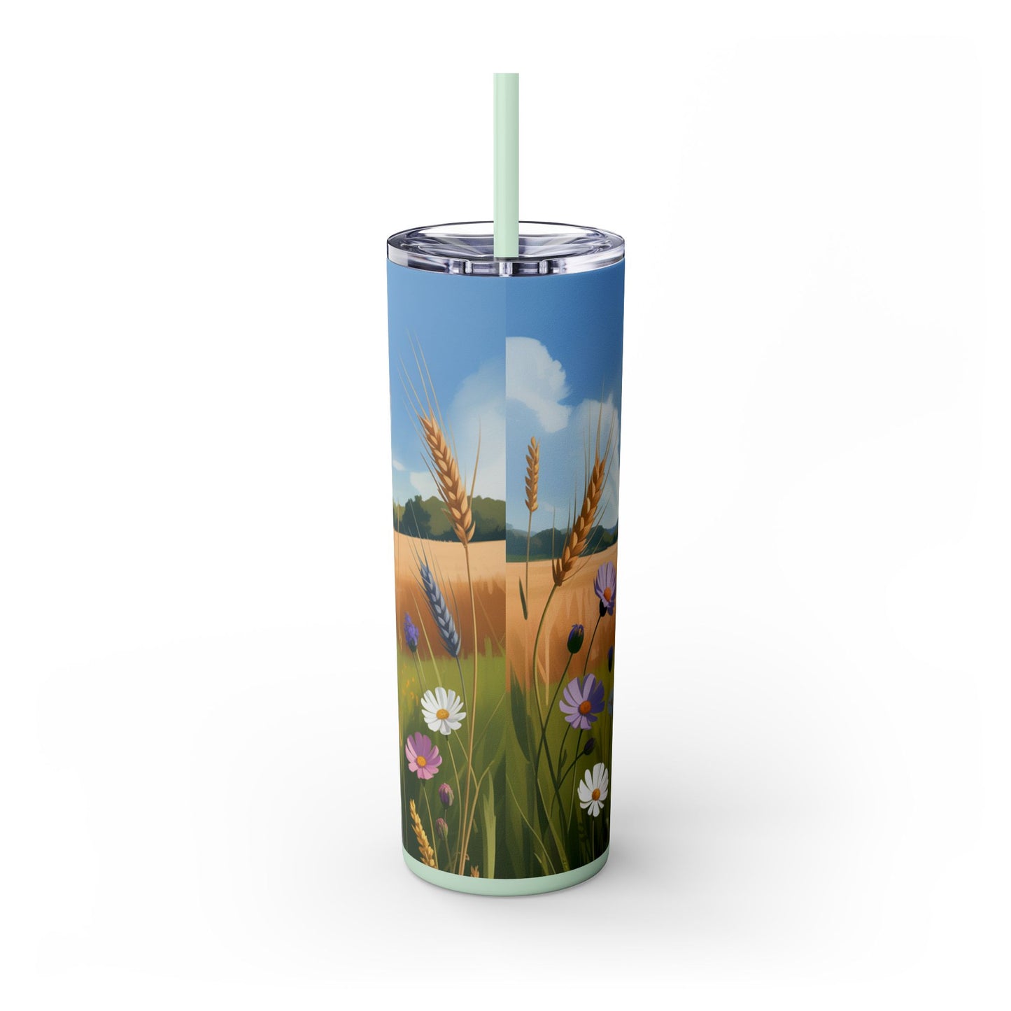 Catahoula Leopard Dog Skinny Tumbler with Straw, 20oz