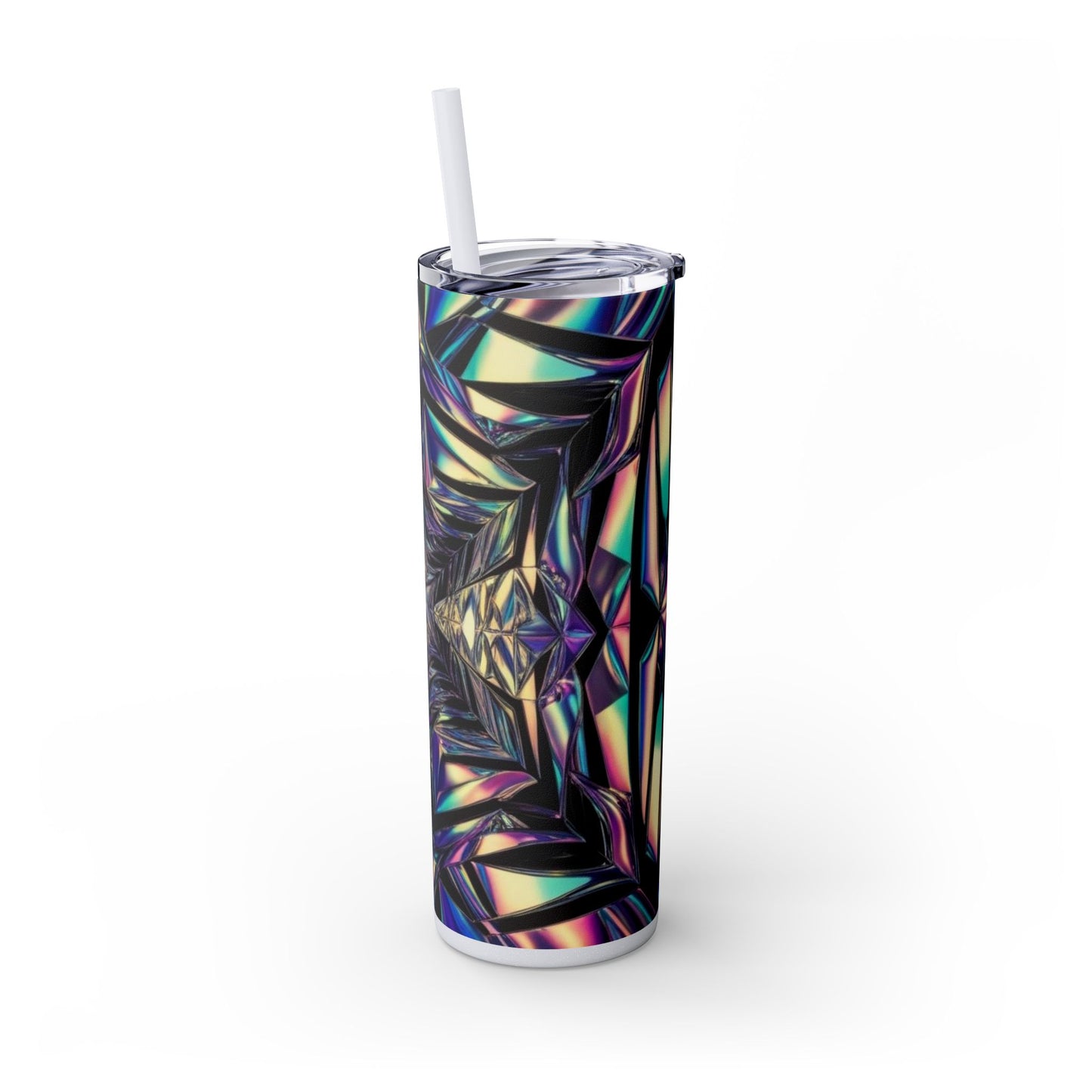 Optical Illusion Skinny Tumbler with Straw, 20oz