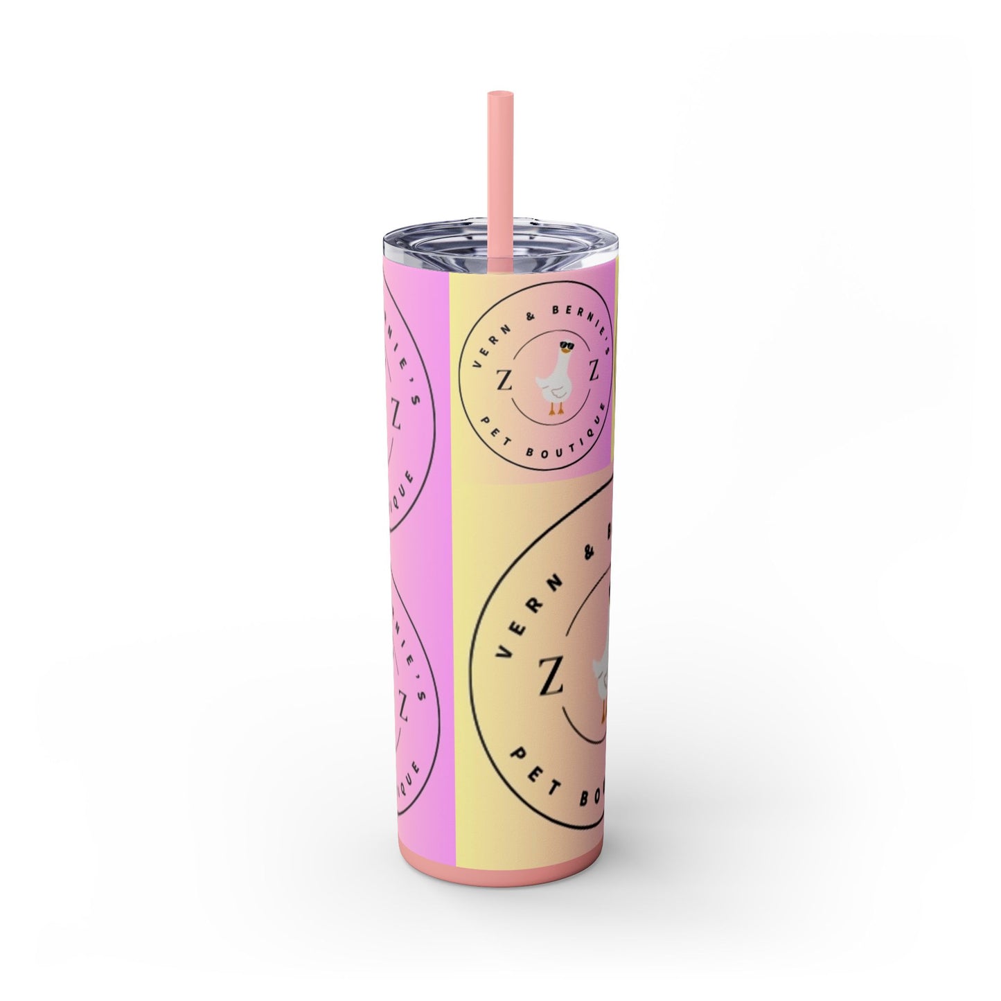 Vern and Bernie's Skinny Tumbler with Straw, 20oz