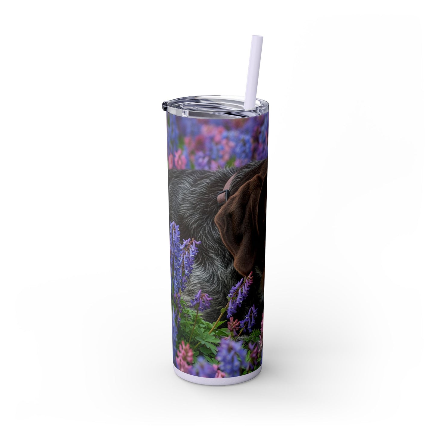 Wirehaired Slovakian Pointer Skinny Tumbler with Straw, 20oz
