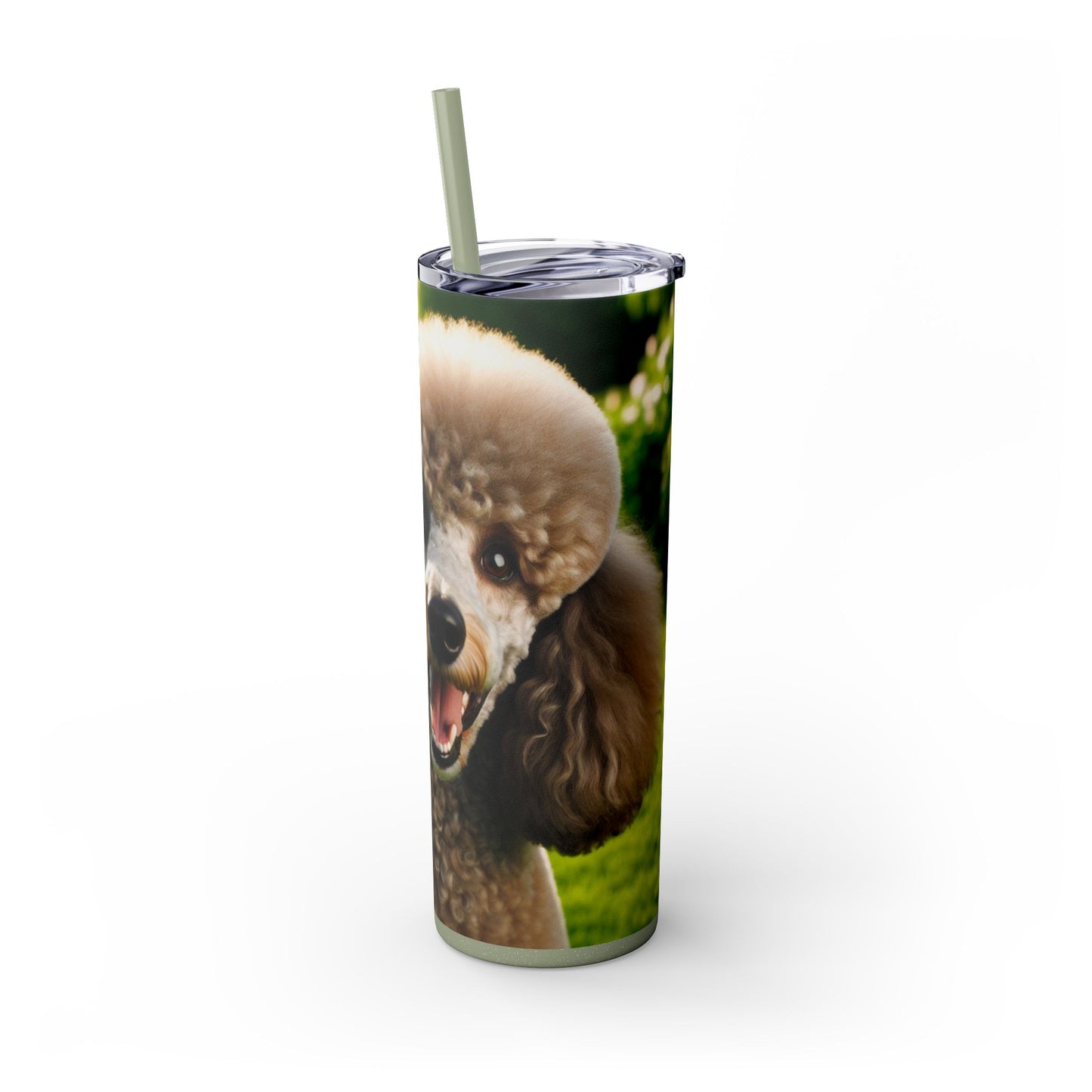 Standard Poodle Skinny Tumbler with Straw, 20oz