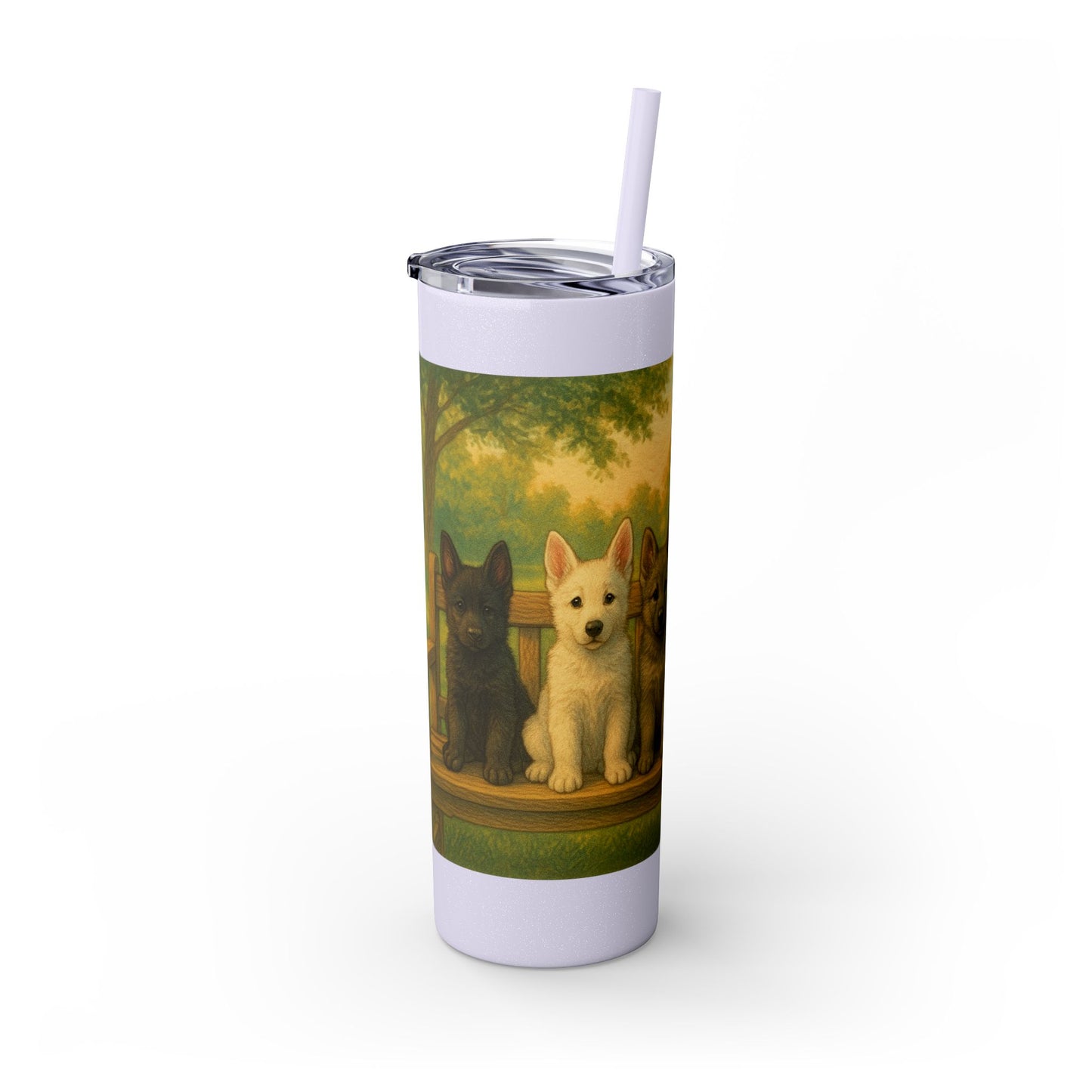 German Shepherd puppies Tumbler with Straw, 20oz