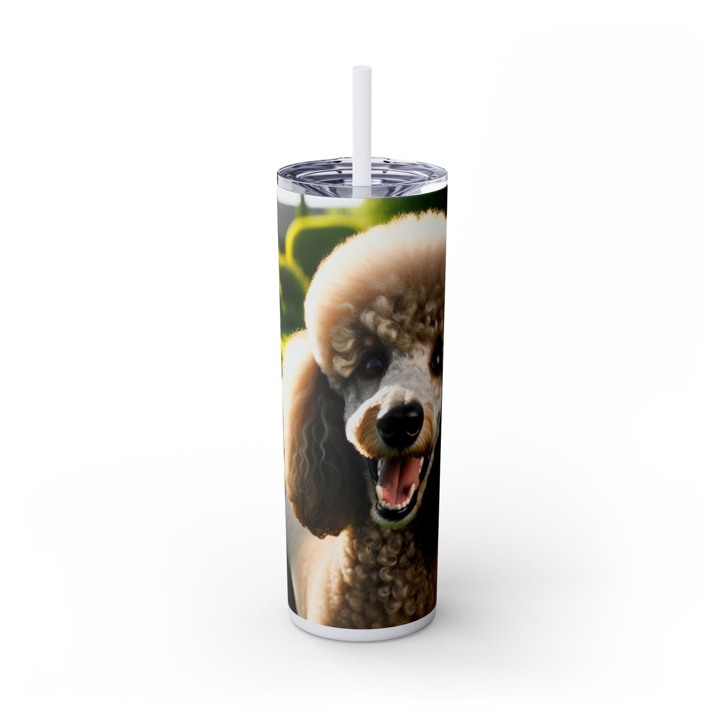 Standard Poodle Skinny Tumbler with Straw, 20oz