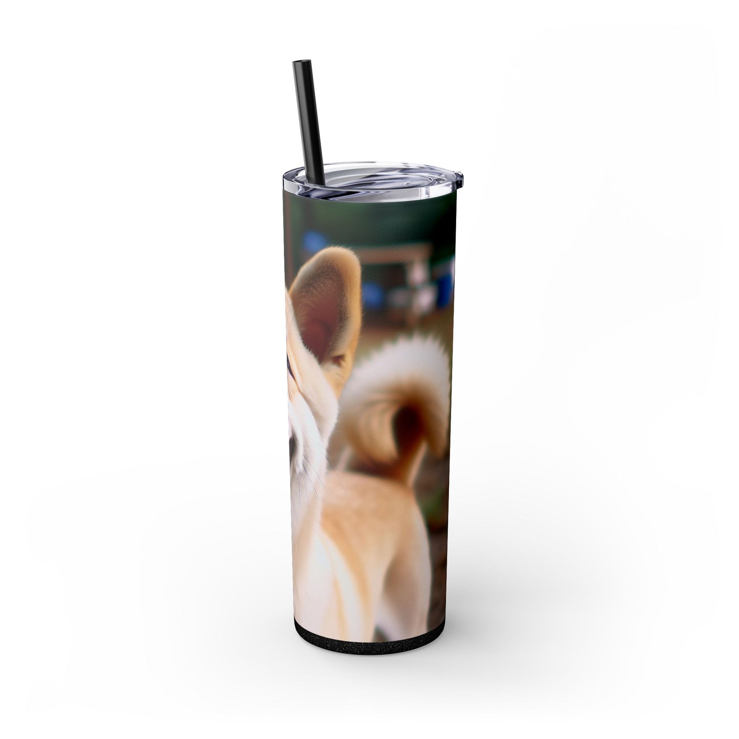 Korean Jindo Dog Tumbler with Straw, 20oz