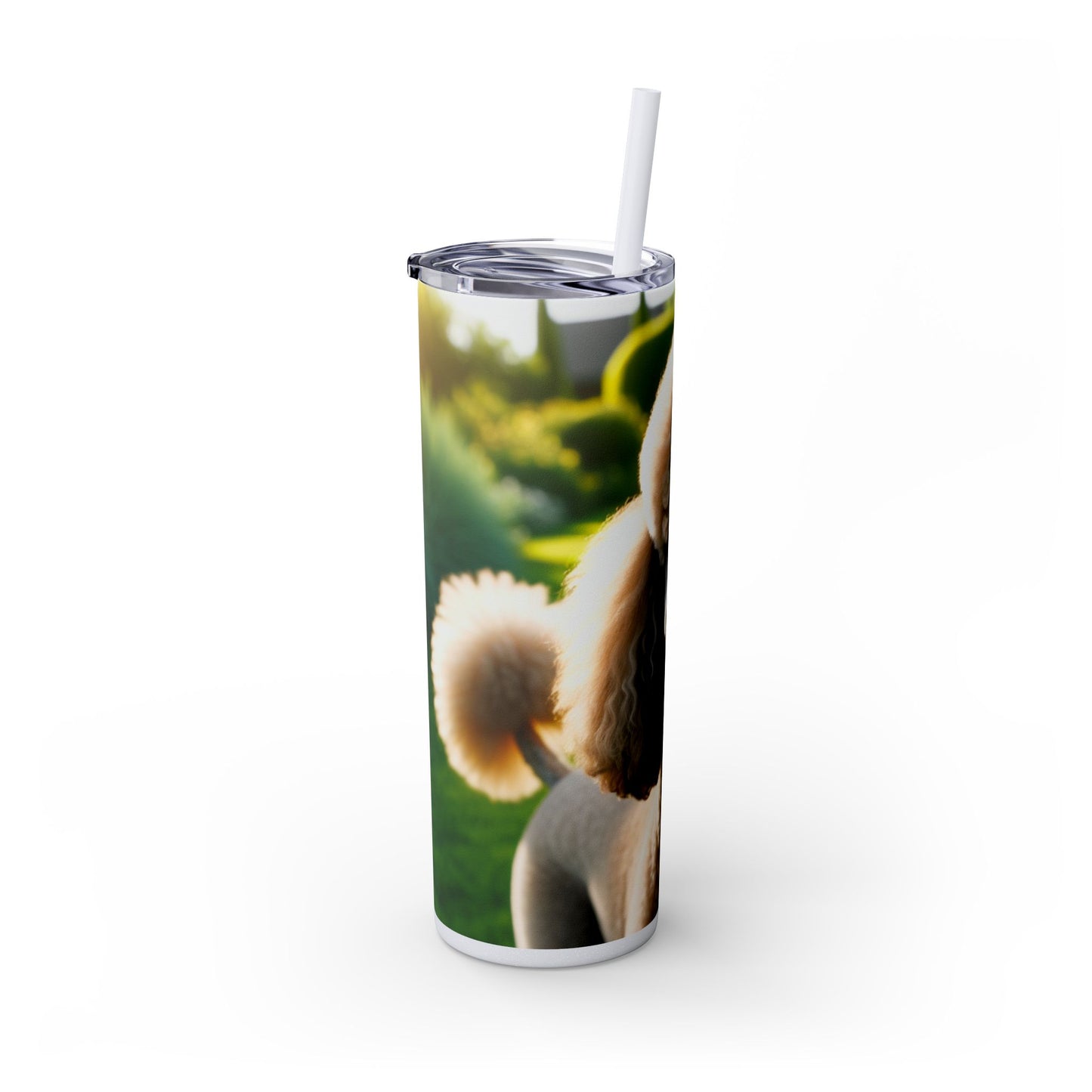 Standard Poodle Skinny Tumbler with Straw, 20oz