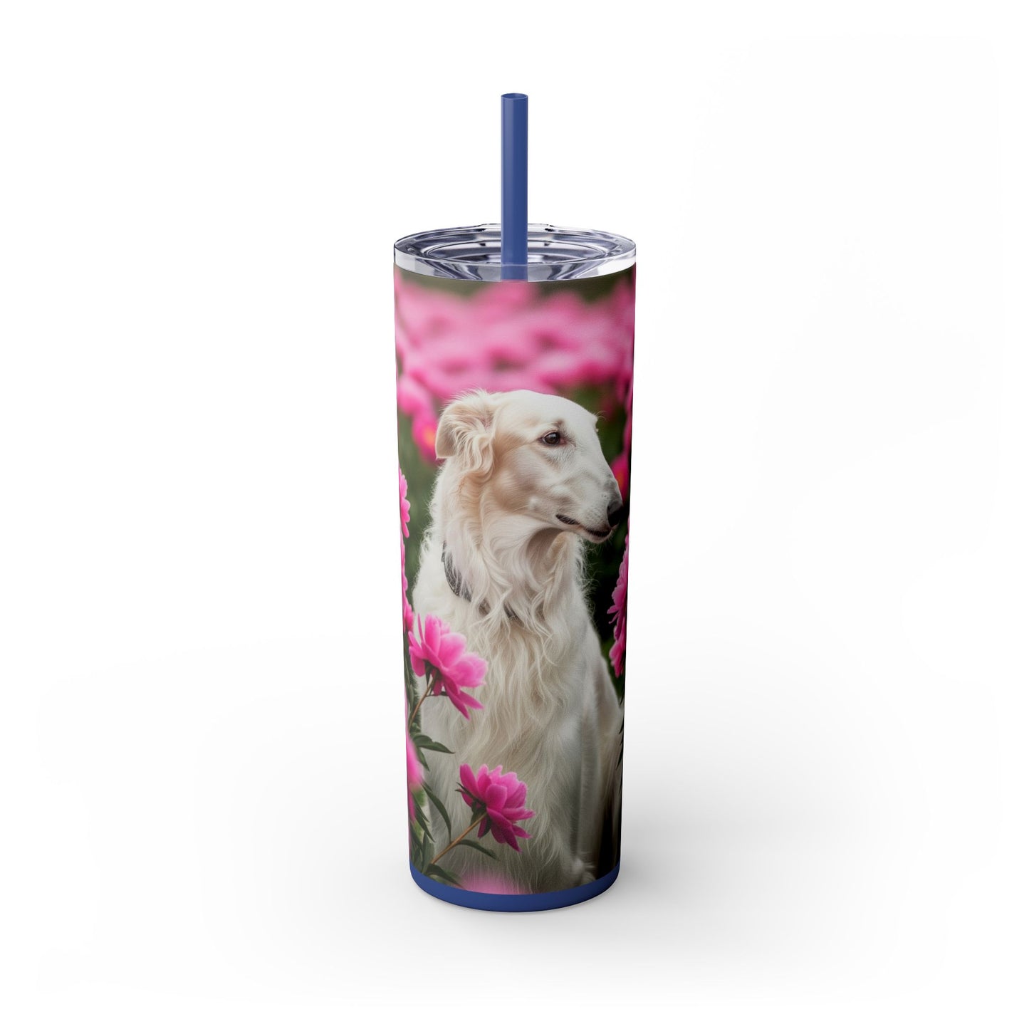 Borzoi Skinny Tumbler with Straw, 20oz