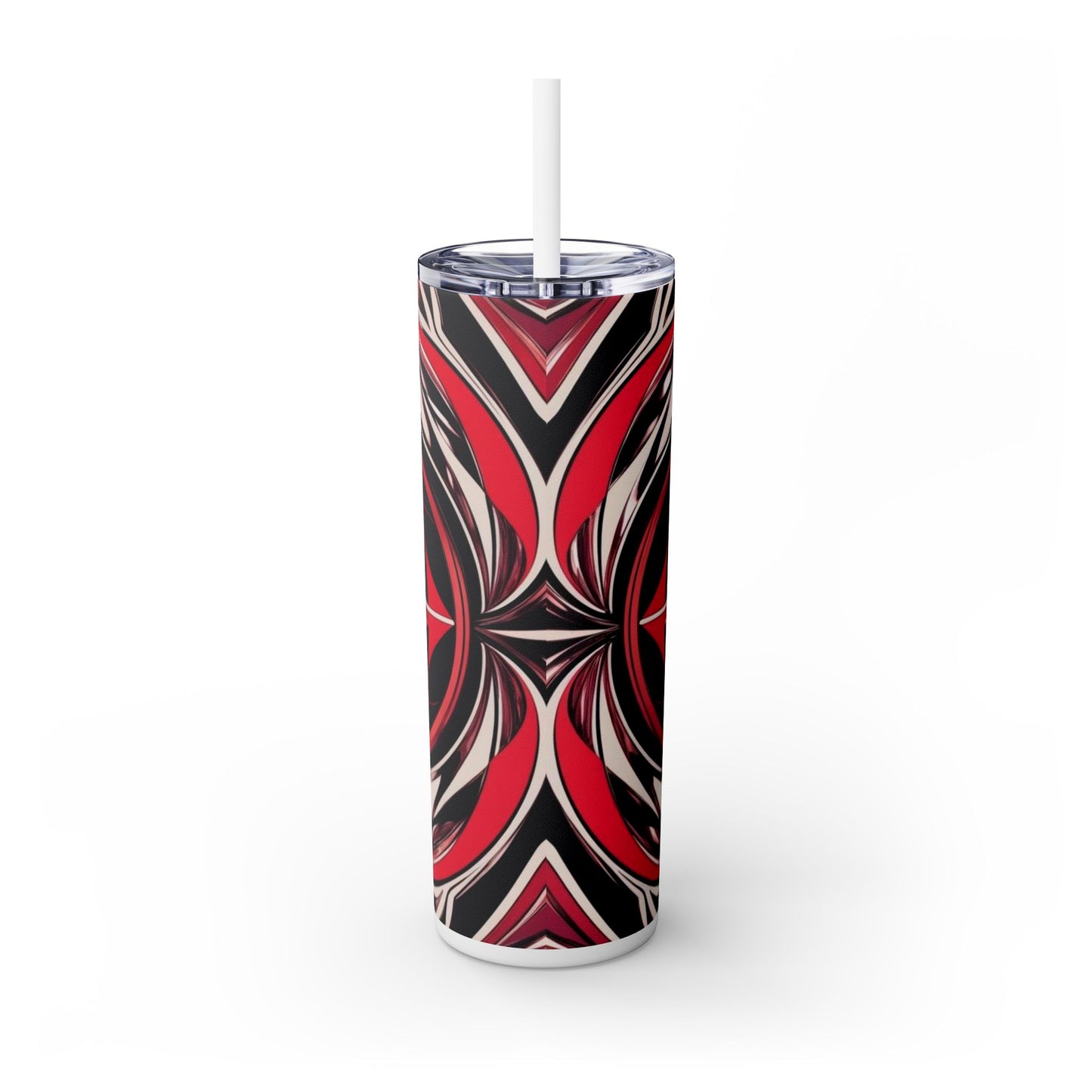 Optical Illusion Skinny Tumbler with Straw, 20oz