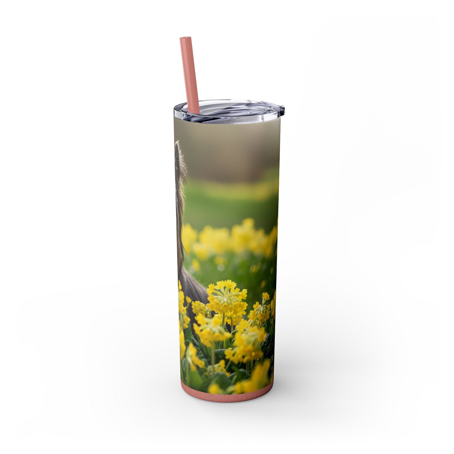 Skye Terrier Skinny Tumbler with Straw, 20oz