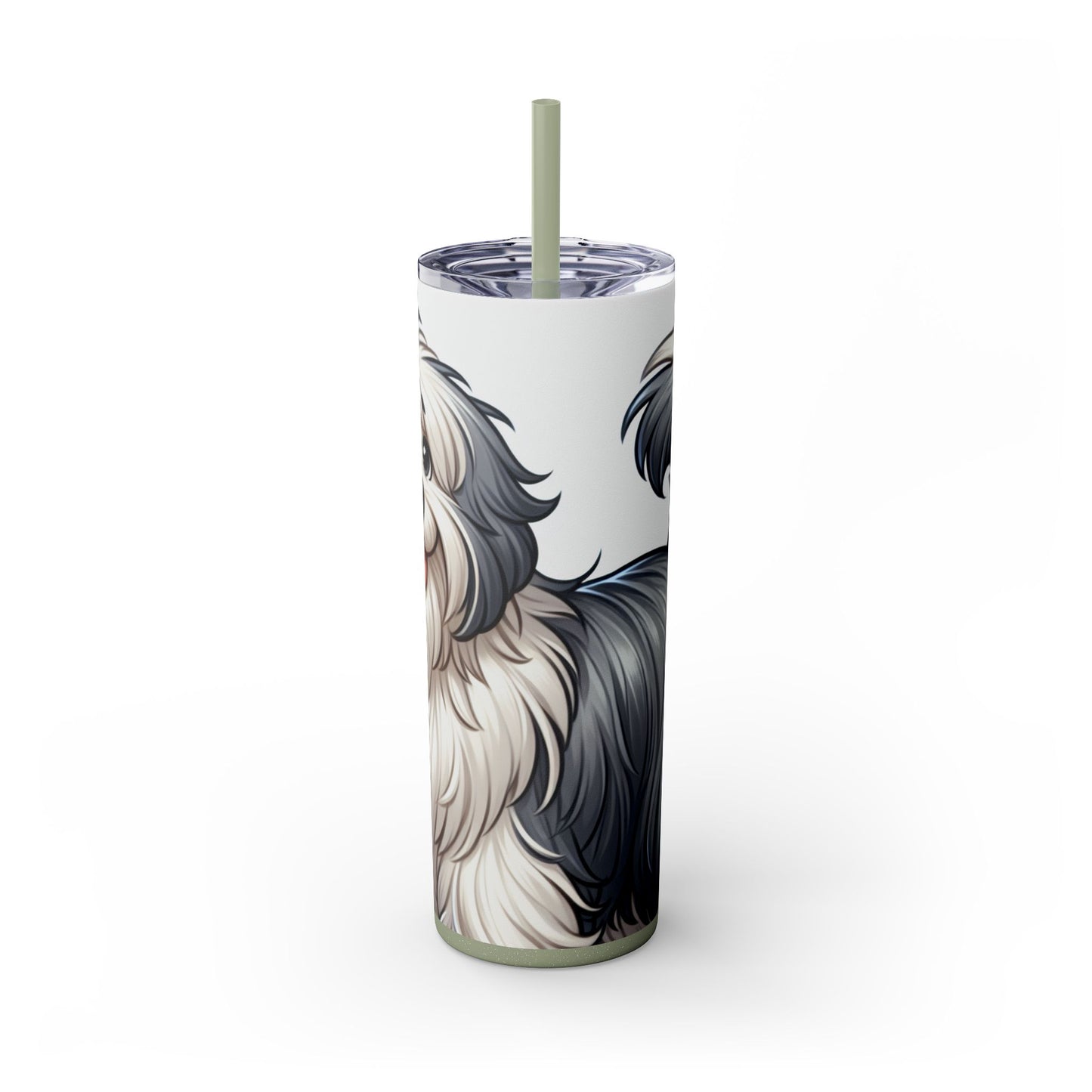 Old English Sheepdog Tumbler with Straw, 20oz