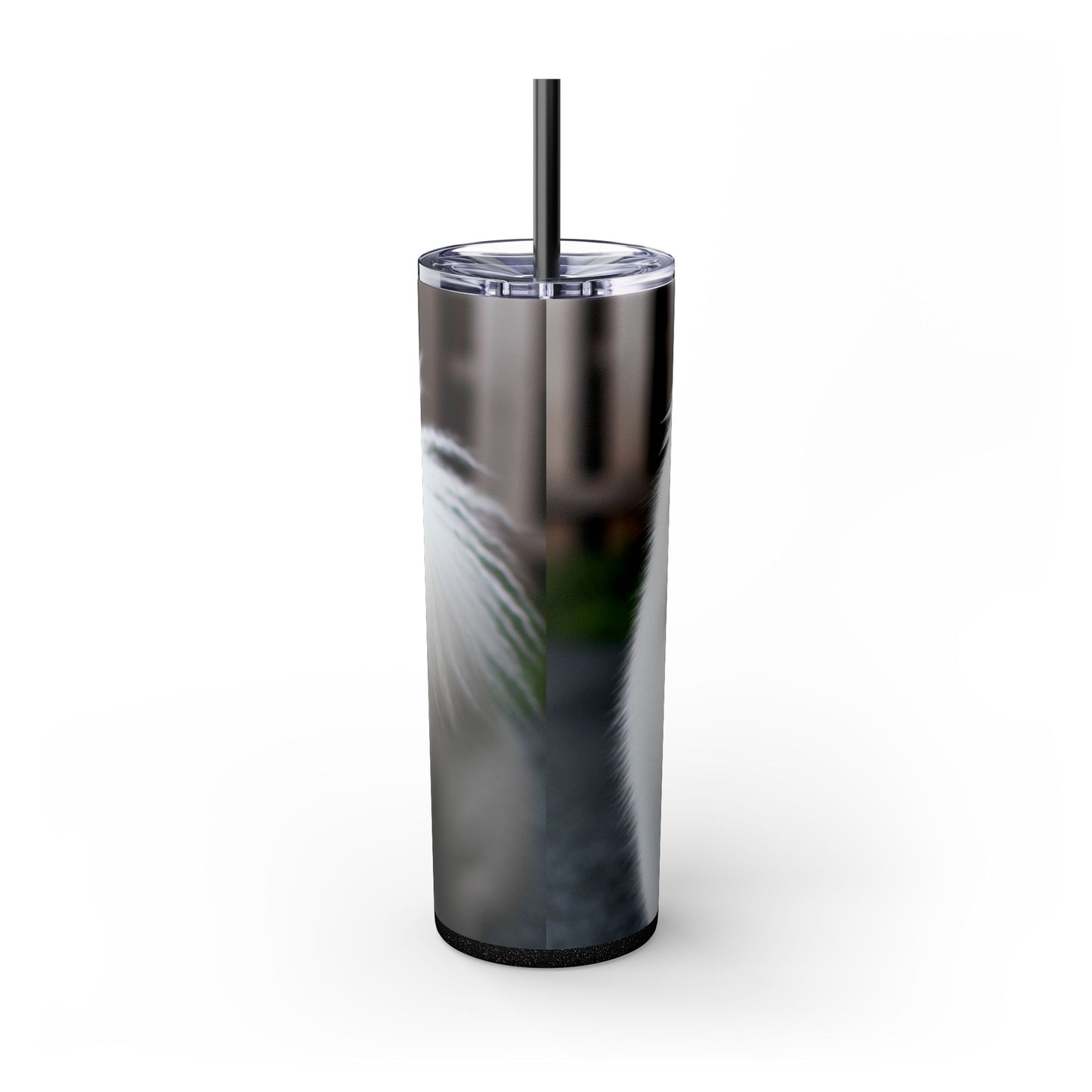 American Eskimo Dog Skinny Tumbler with Straw, 20oz