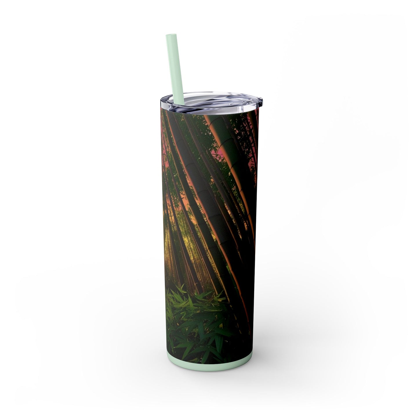 Bamboo Forest Sunrise Skinny Tumbler with Straw, 20oz