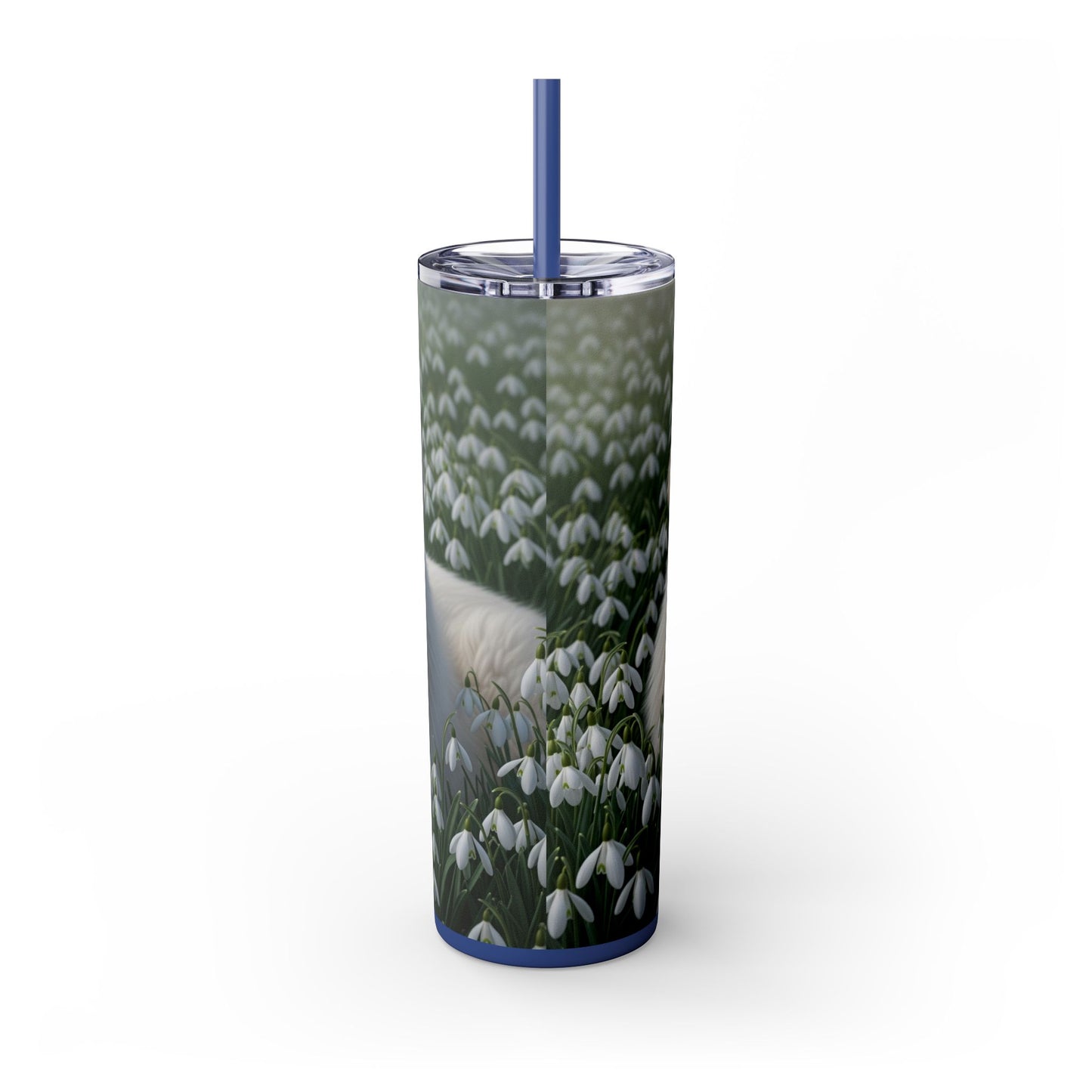 Pyrenean Mastiff Skinny Tumbler with Straw, 20oz