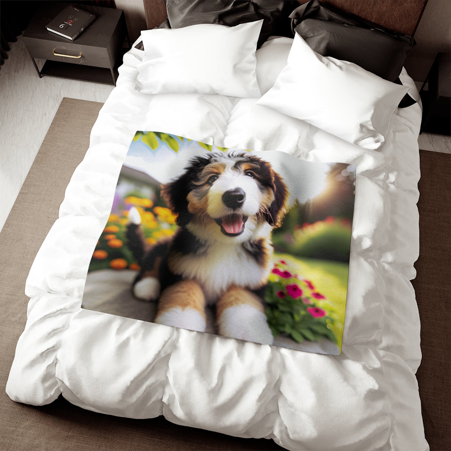 Bernedoodle Sweatshirt Blanket