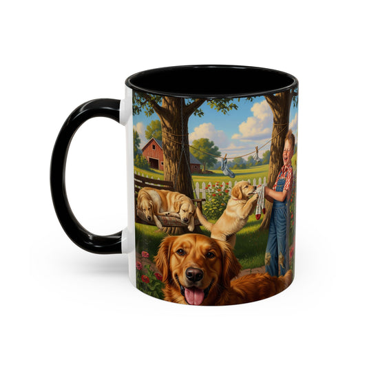 Golden Retriever Accent Mug – Ceramic Coffee Cup